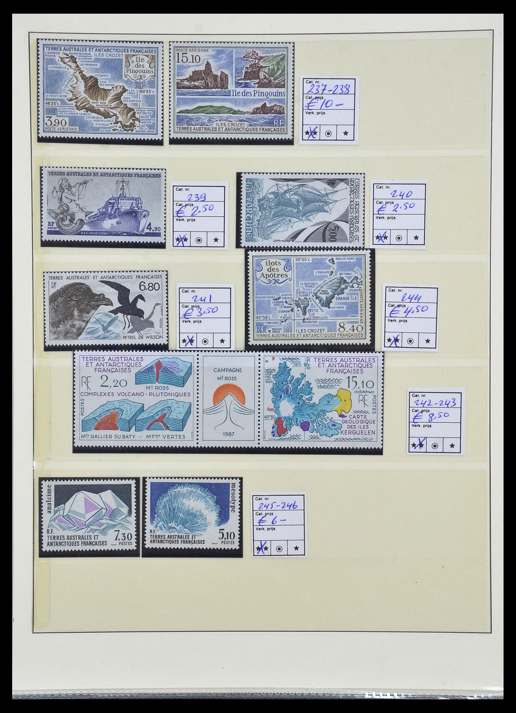 34035 019 - Postzegelverzameling 34035 Frans Antarctica 1955-1992.