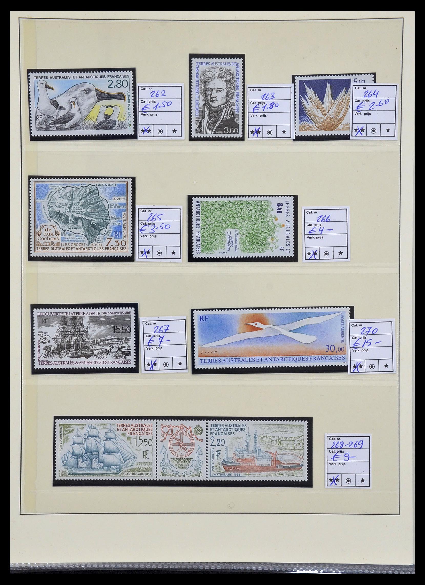 34035 021 - Postzegelverzameling 34035 Frans Antarctica 1955-1992.