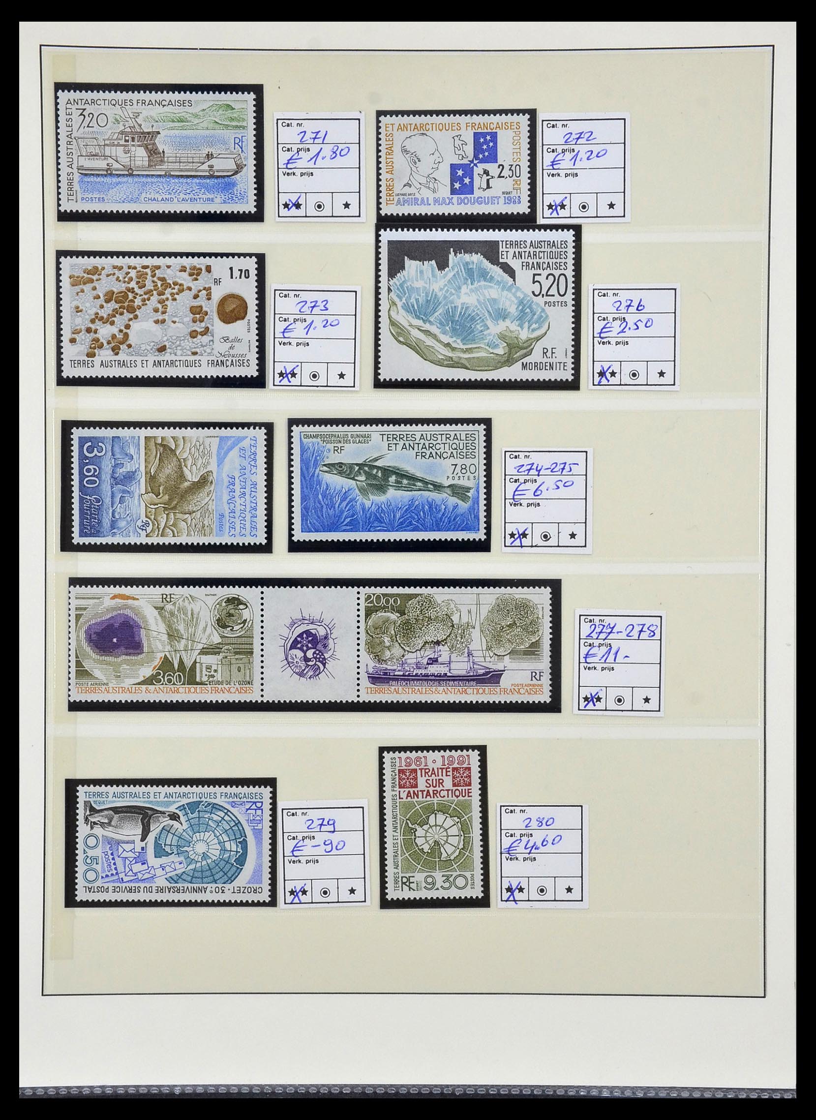 34035 022 - Postzegelverzameling 34035 Frans Antarctica 1955-1992.