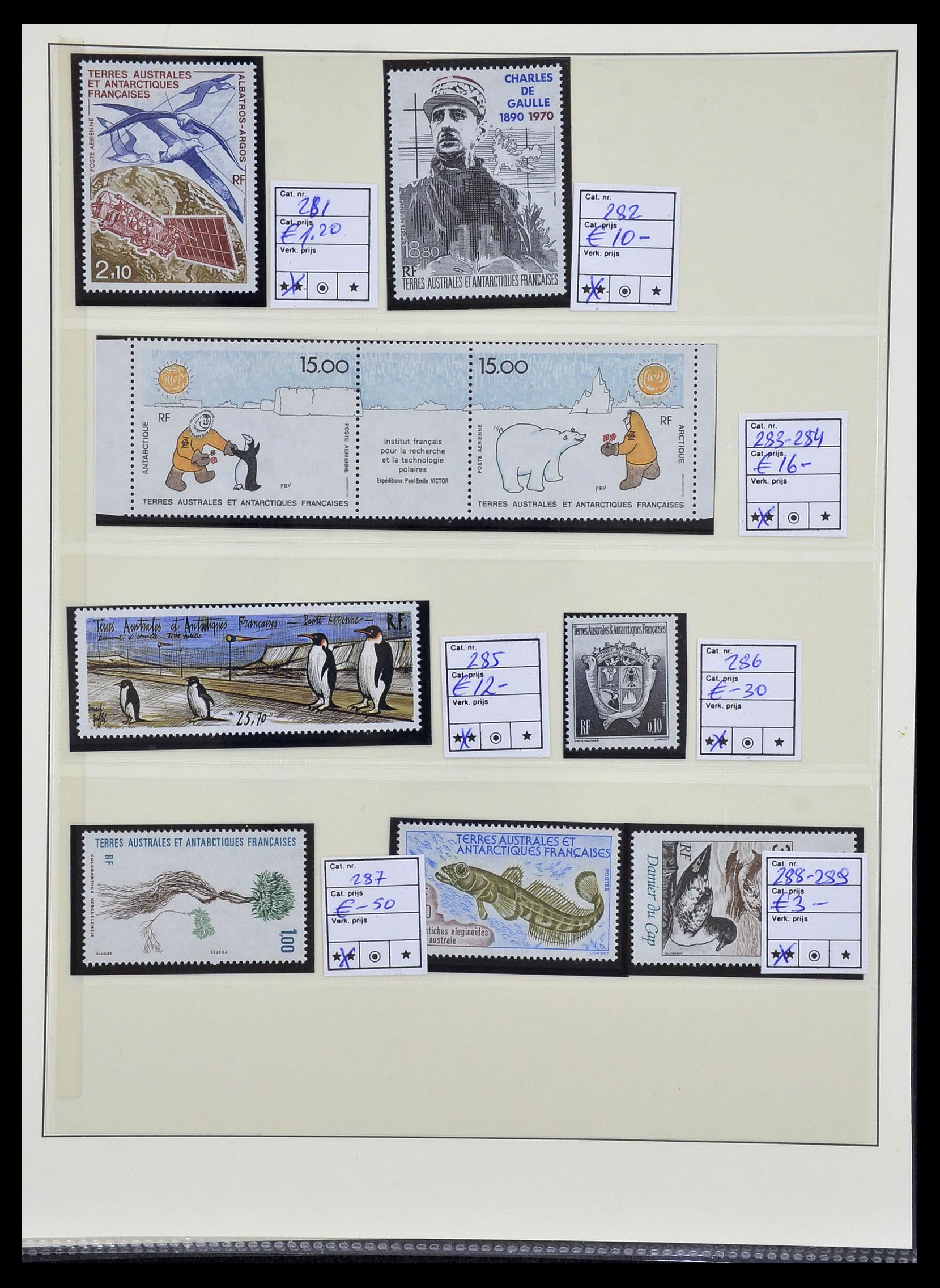 34035 023 - Postzegelverzameling 34035 Frans Antarctica 1955-1992.