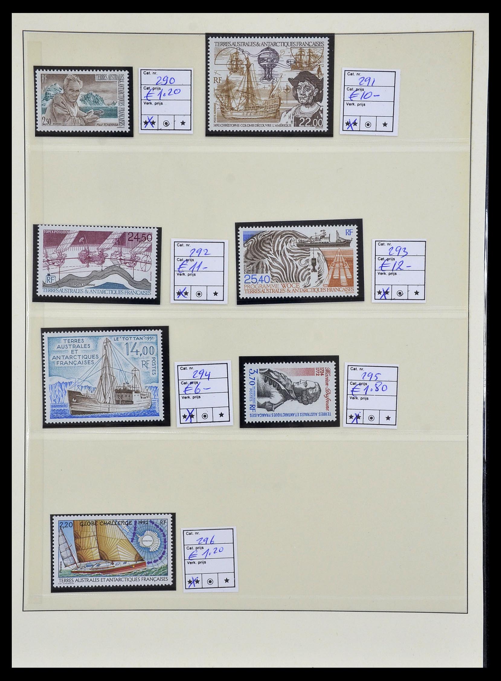 34035 024 - Postzegelverzameling 34035 Frans Antarctica 1955-1992.