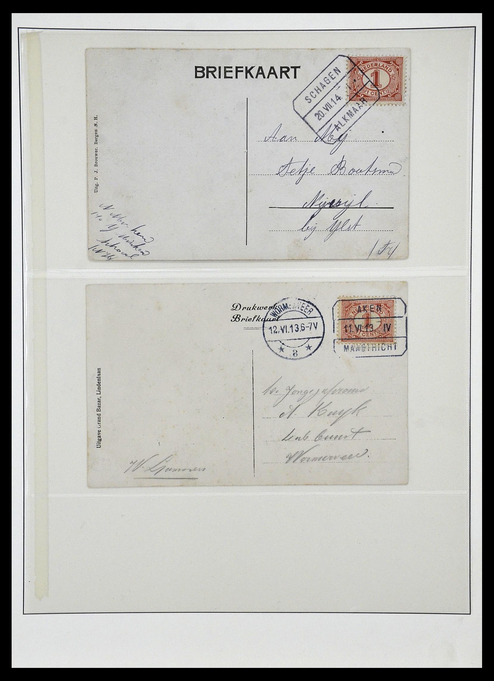 34036 001 - Postzegelverzameling 34036 Nederland treinstempels.