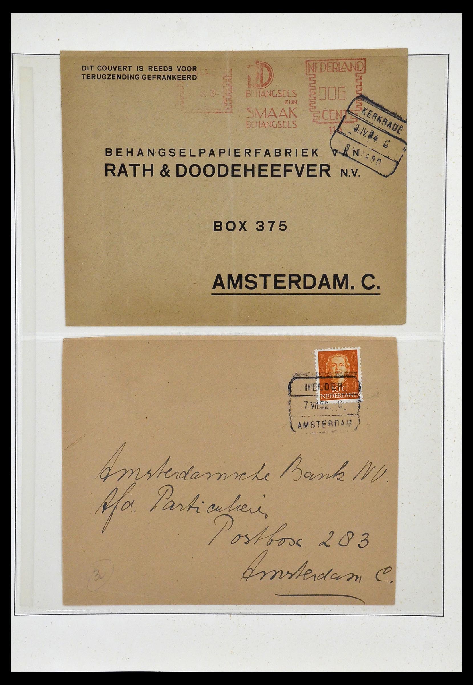 34036 063 - Postzegelverzameling 34036 Nederland treinstempels.