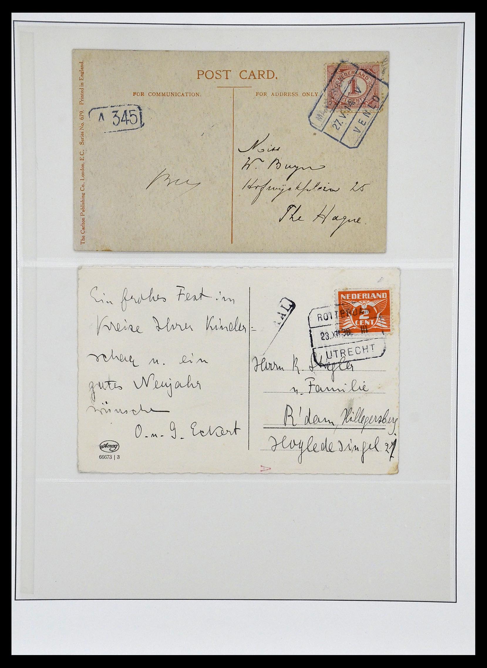 34036 094 - Postzegelverzameling 34036 Nederland treinstempels.