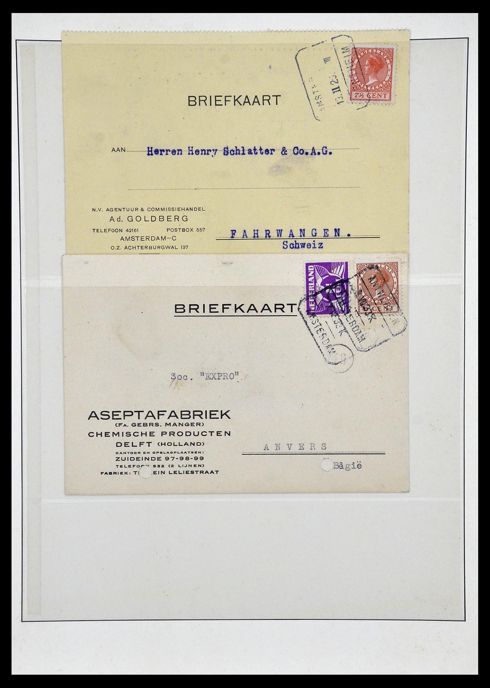 34036 100 - Stamp collection 34036 Netherlands train cancels.