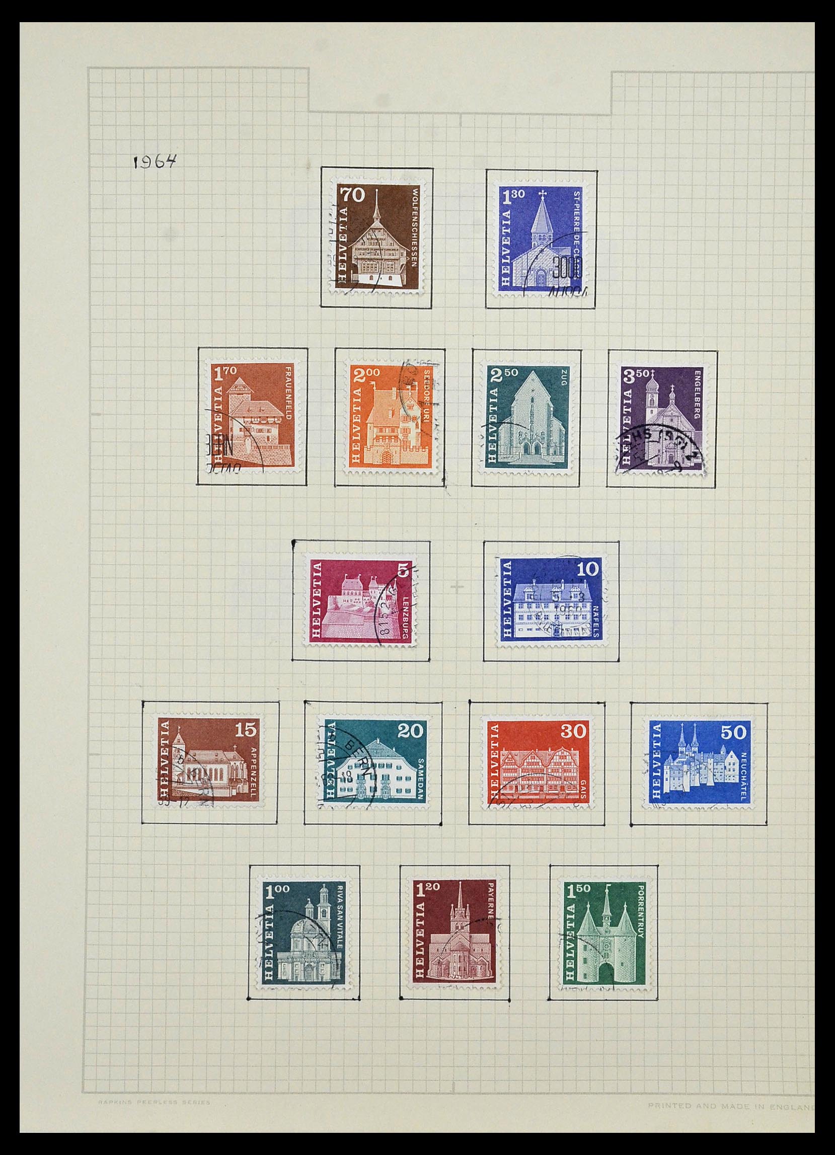 34038 015 - Postzegelverzameling 34038 Zwitserland 1854-1973.