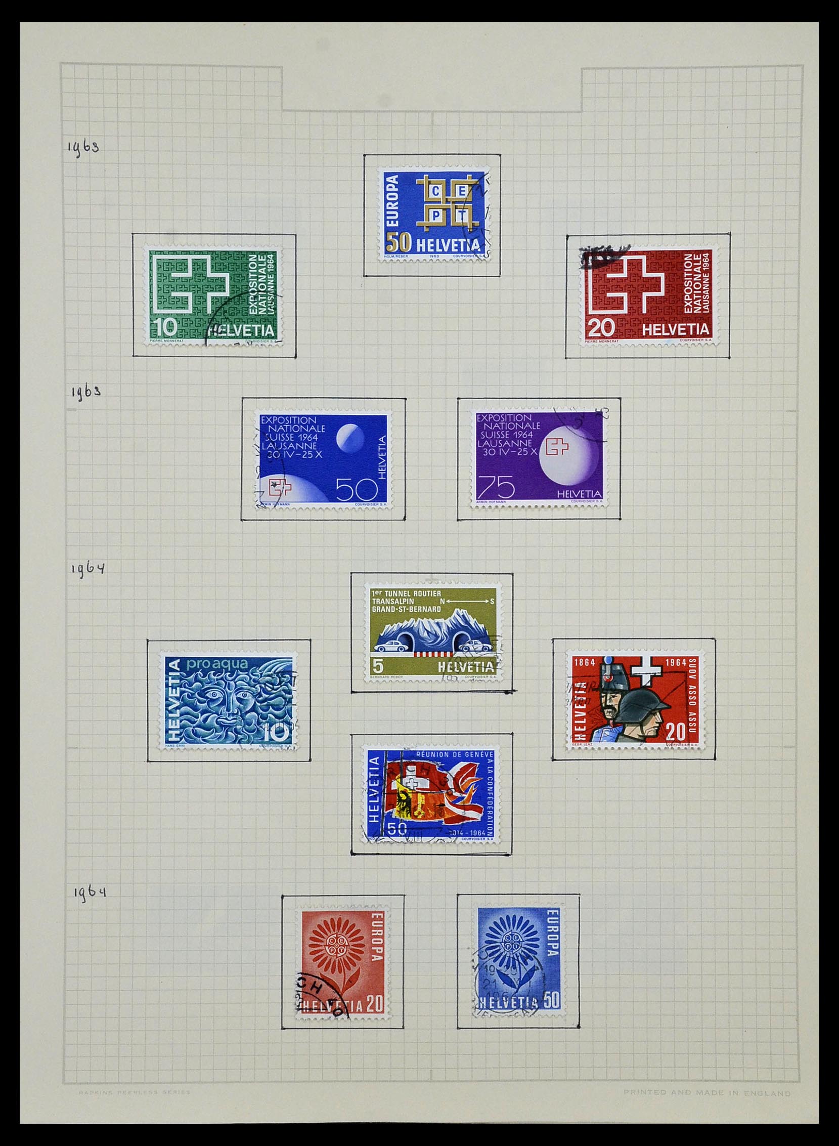 34038 063 - Stamp collection 34038 Switzerland 1854-1973.