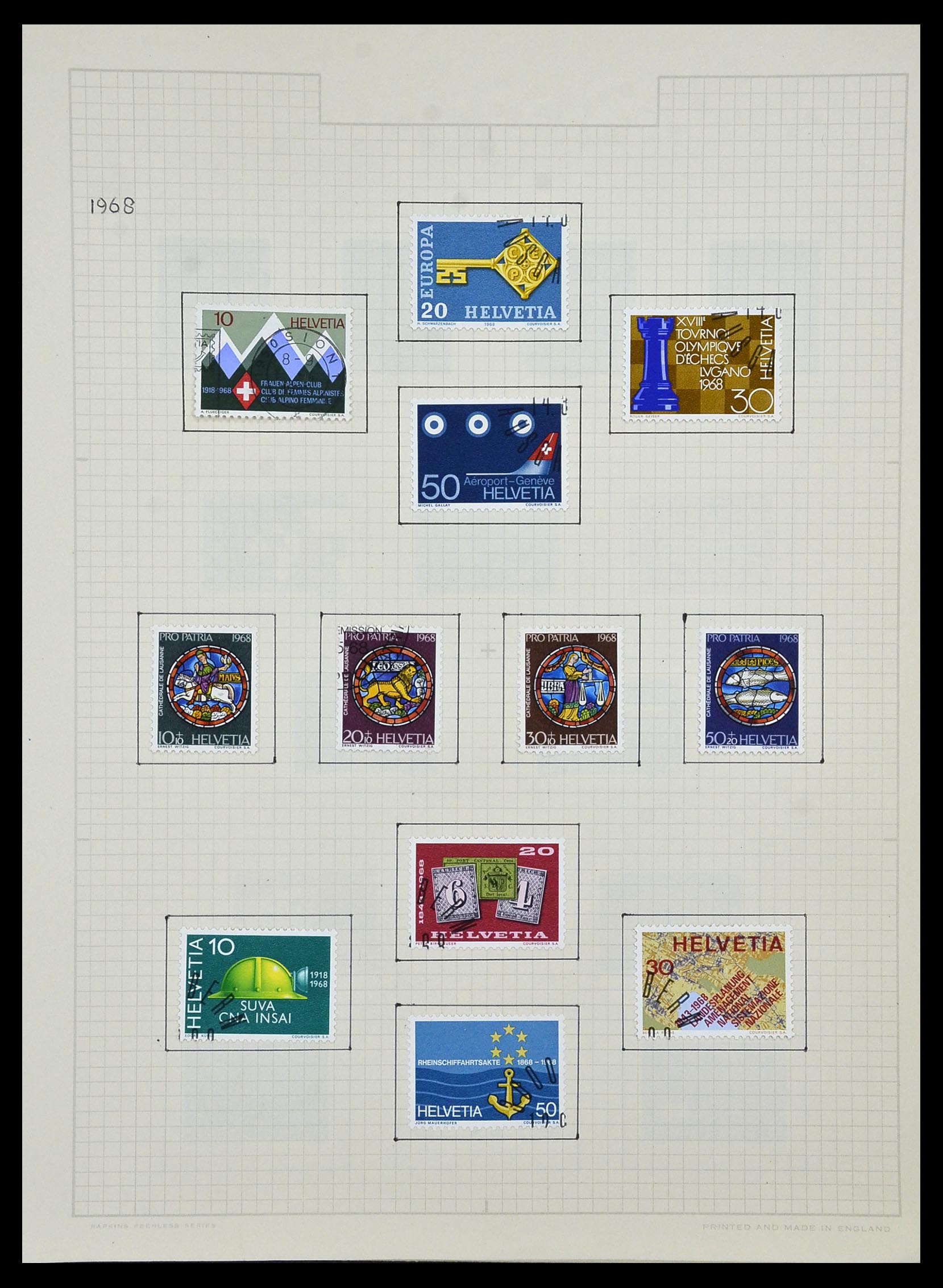 34038 068 - Postzegelverzameling 34038 Zwitserland 1854-1973.