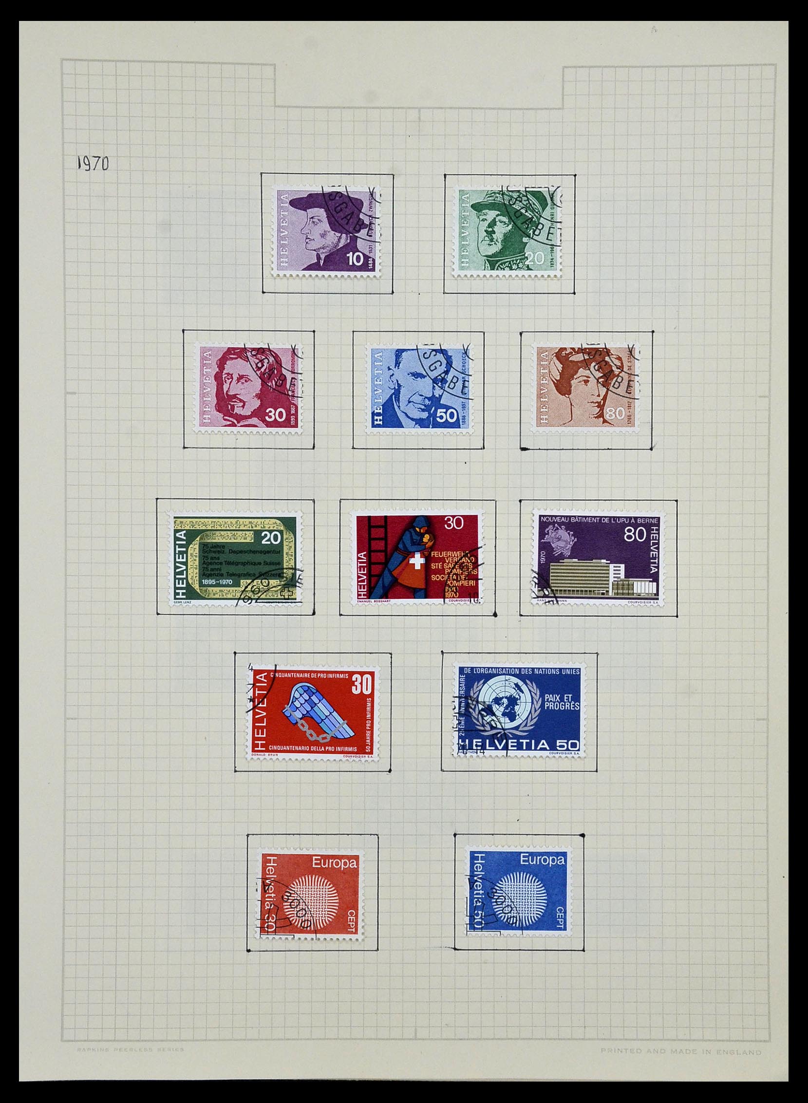 34038 070 - Postzegelverzameling 34038 Zwitserland 1854-1973.
