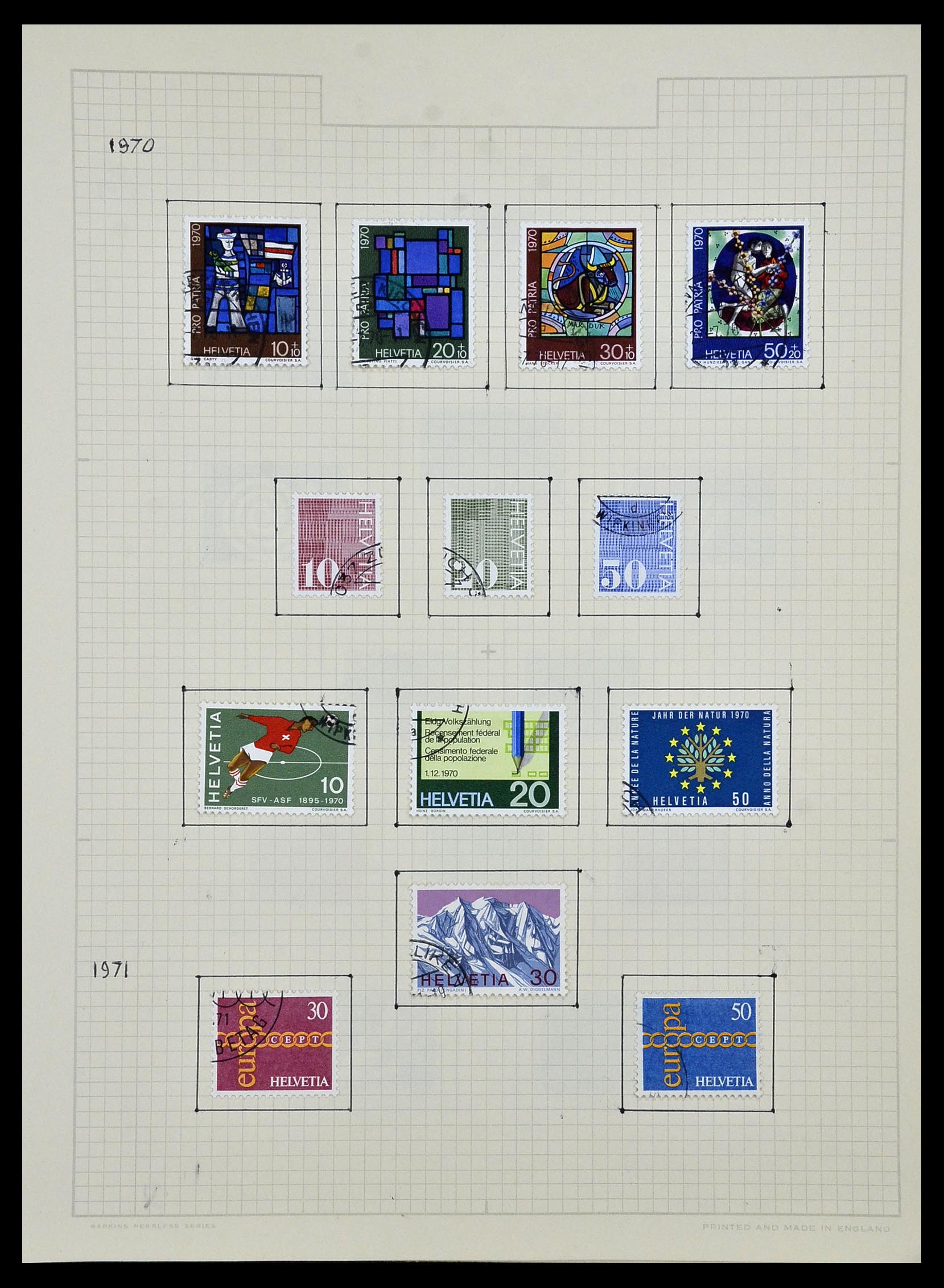 34038 071 - Postzegelverzameling 34038 Zwitserland 1854-1973.