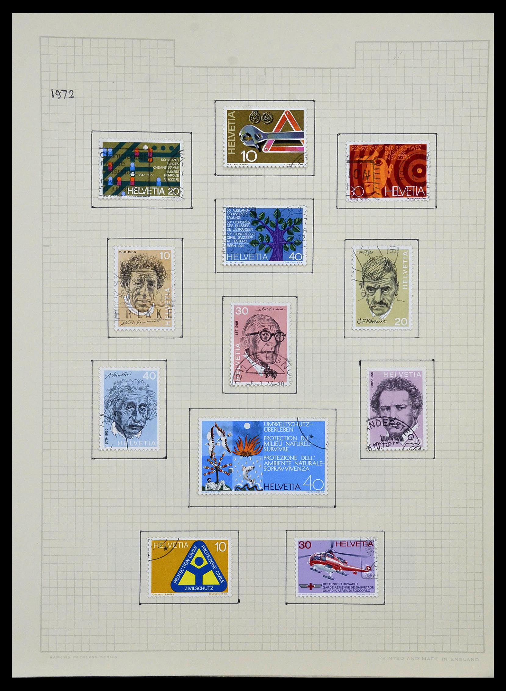 34038 073 - Postzegelverzameling 34038 Zwitserland 1854-1973.