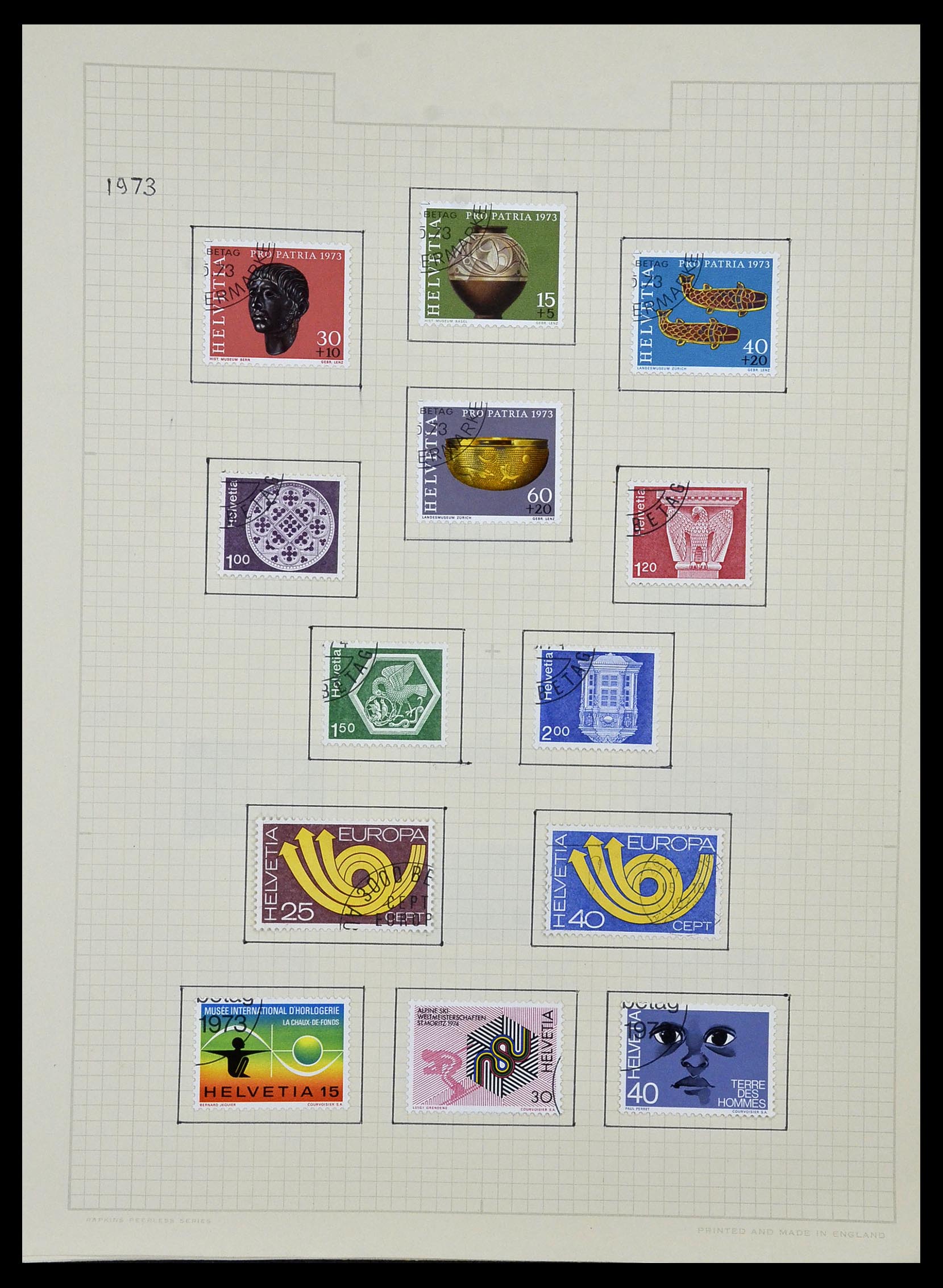 34038 074 - Postzegelverzameling 34038 Zwitserland 1854-1973.