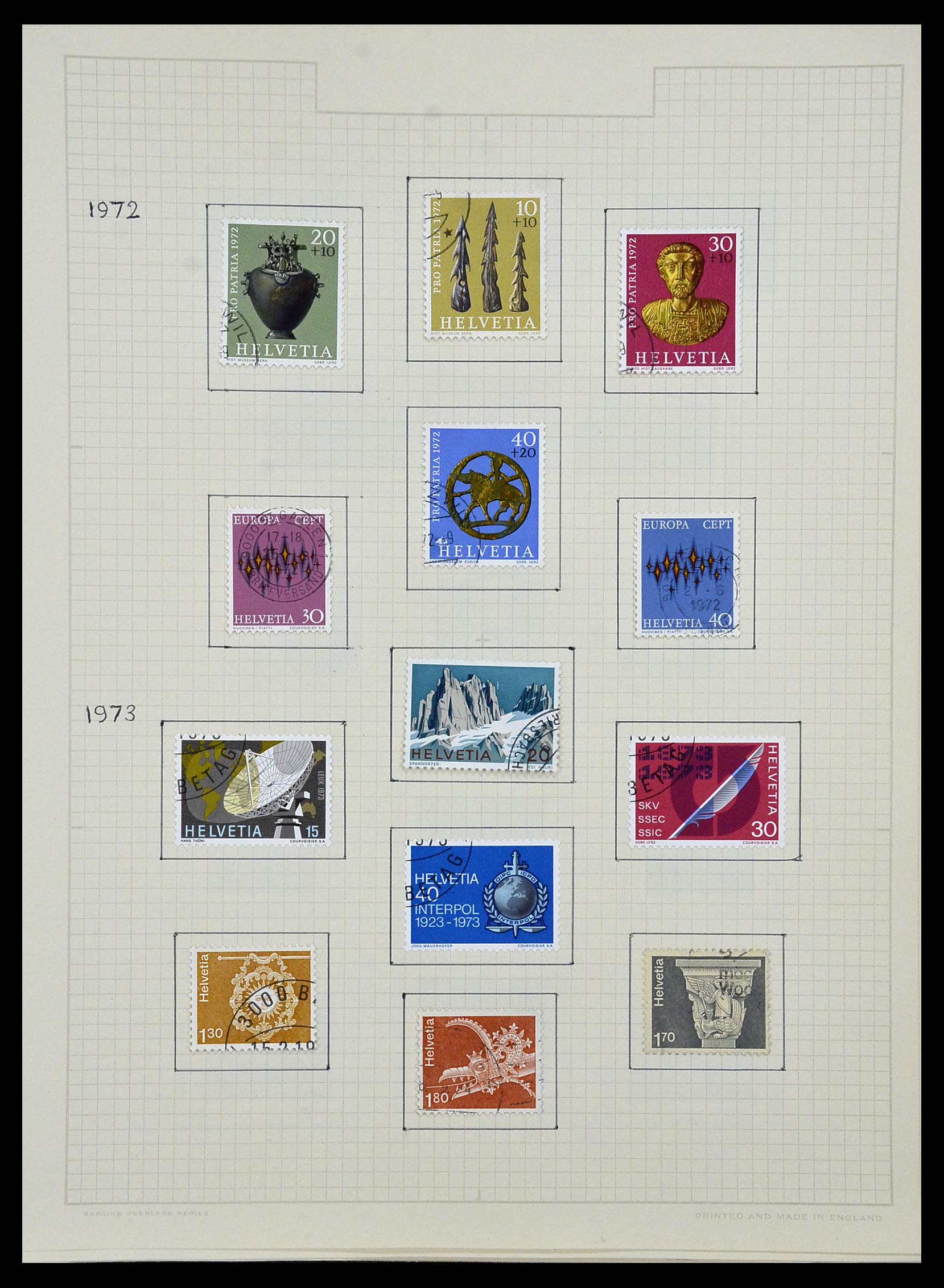 34038 075 - Postzegelverzameling 34038 Zwitserland 1854-1973.