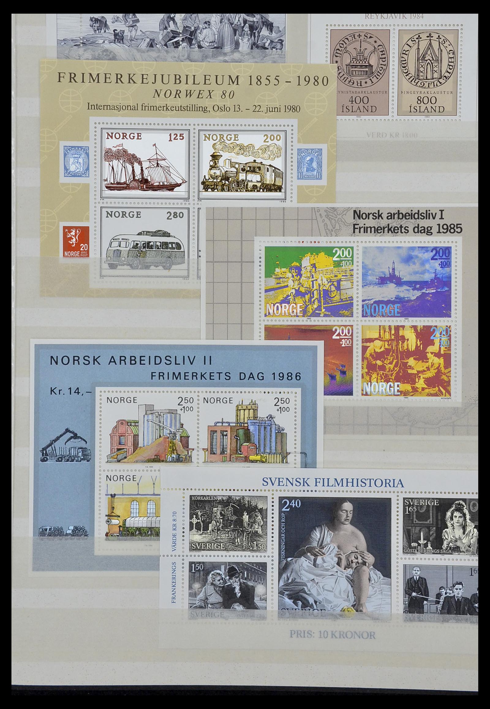 34045 045 - Stamp collection 34045 Western Europe souvenir sheets 1973-1986.