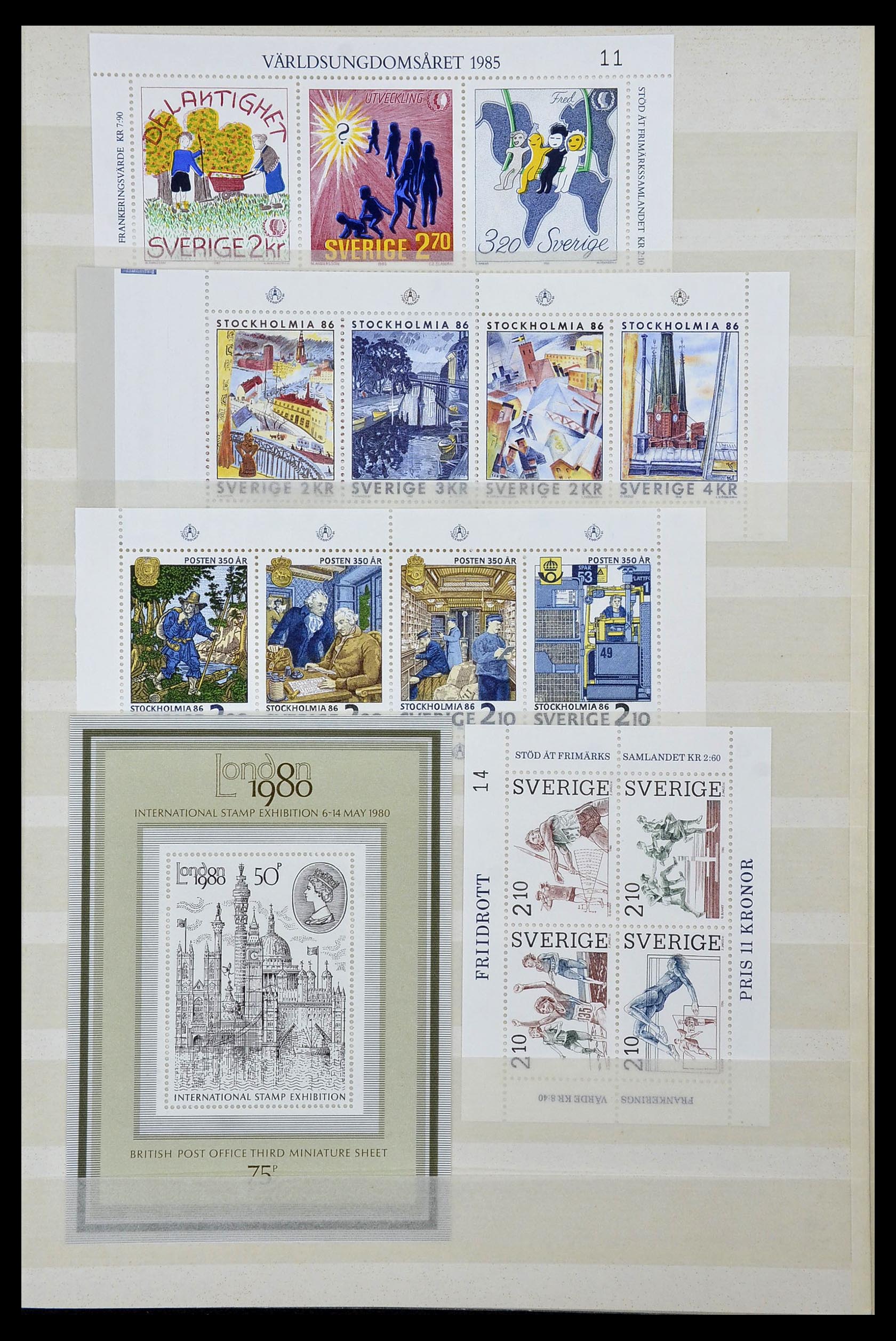 34045 047 - Stamp collection 34045 Western Europe souvenir sheets 1973-1986.
