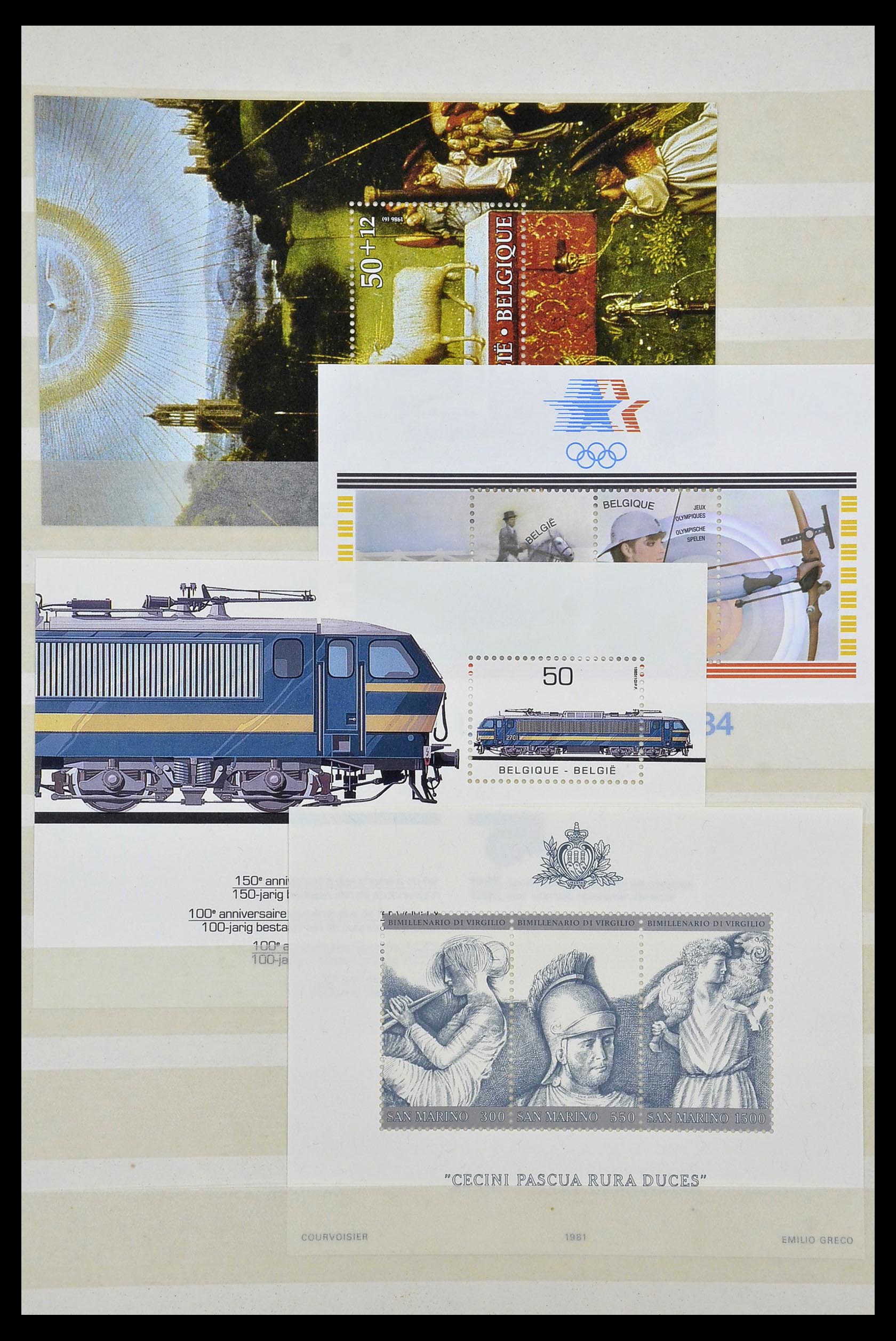 34045 059 - Stamp collection 34045 Western Europe souvenir sheets 1973-1986.