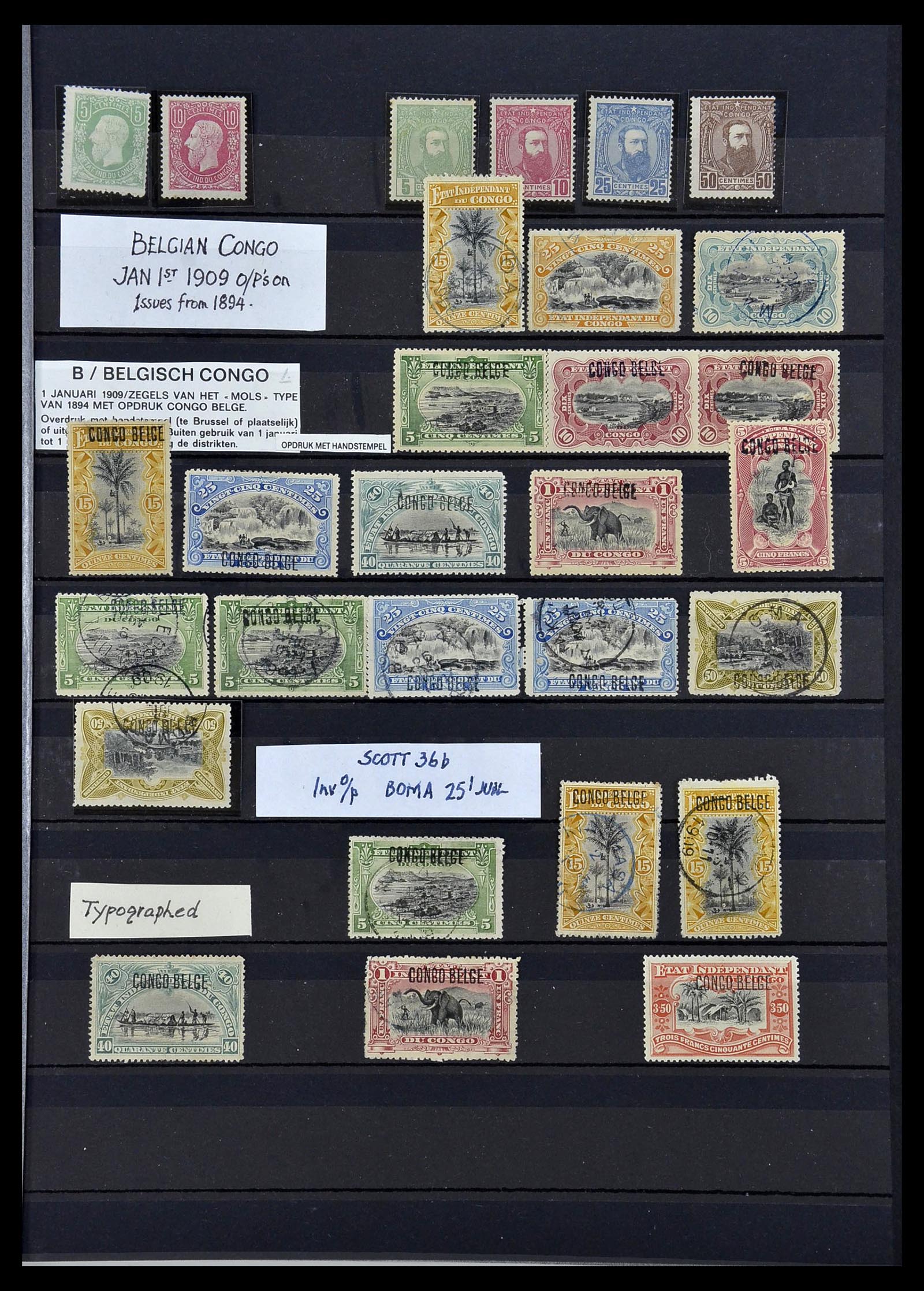 34067 001 - Postzegelverzameling 34067 Belgisch Congo 1885-1935.