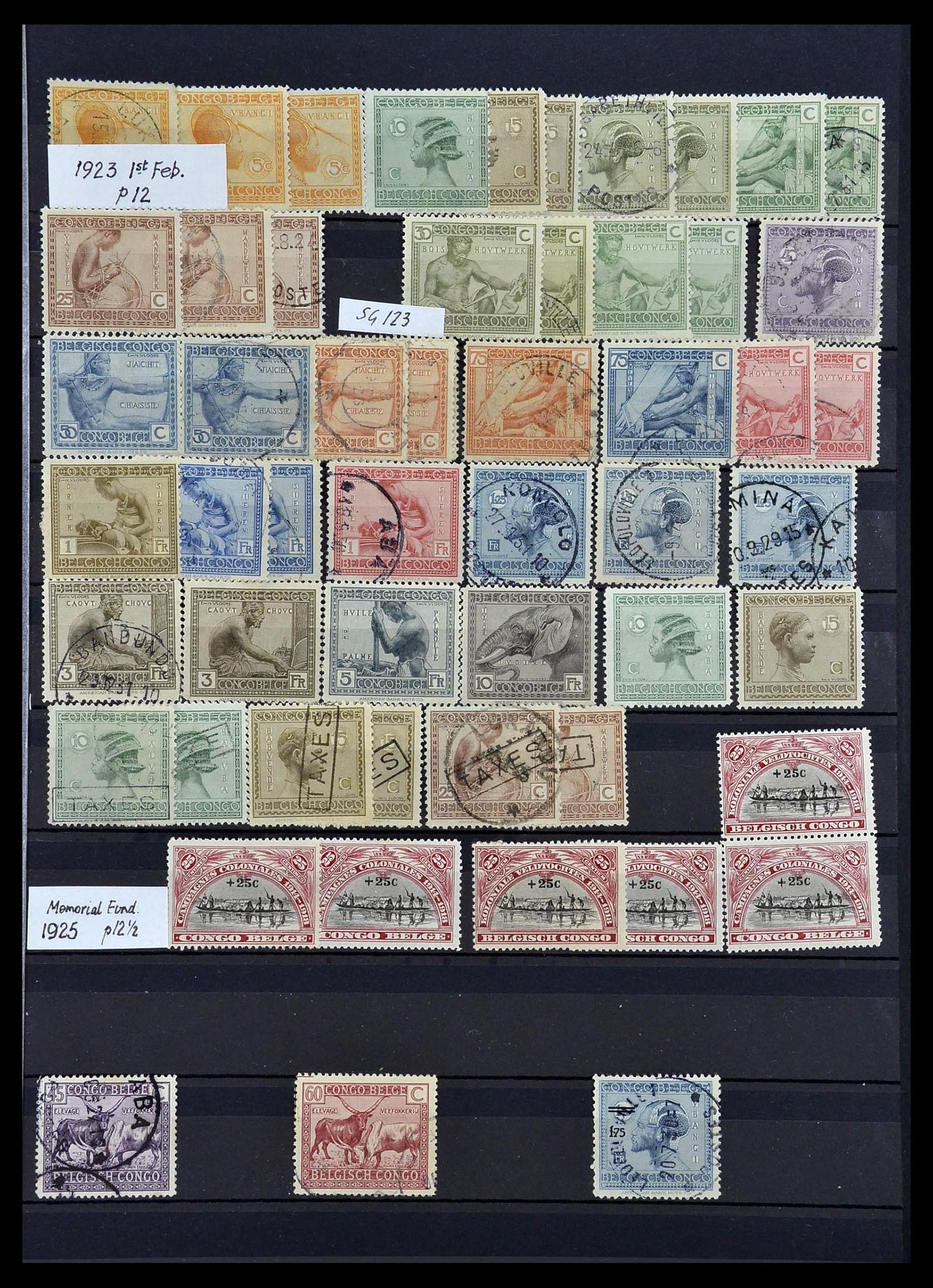 34067 007 - Postzegelverzameling 34067 Belgisch Congo 1885-1935.
