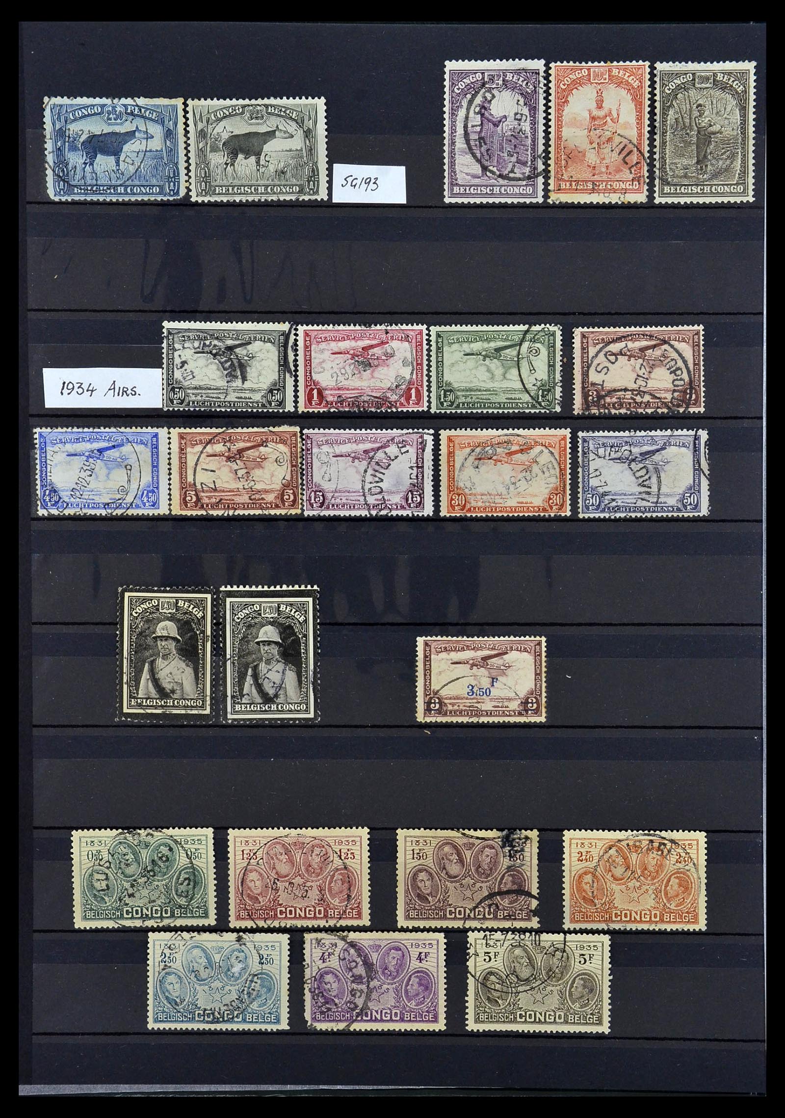 34067 010 - Postzegelverzameling 34067 Belgisch Congo 1885-1935.