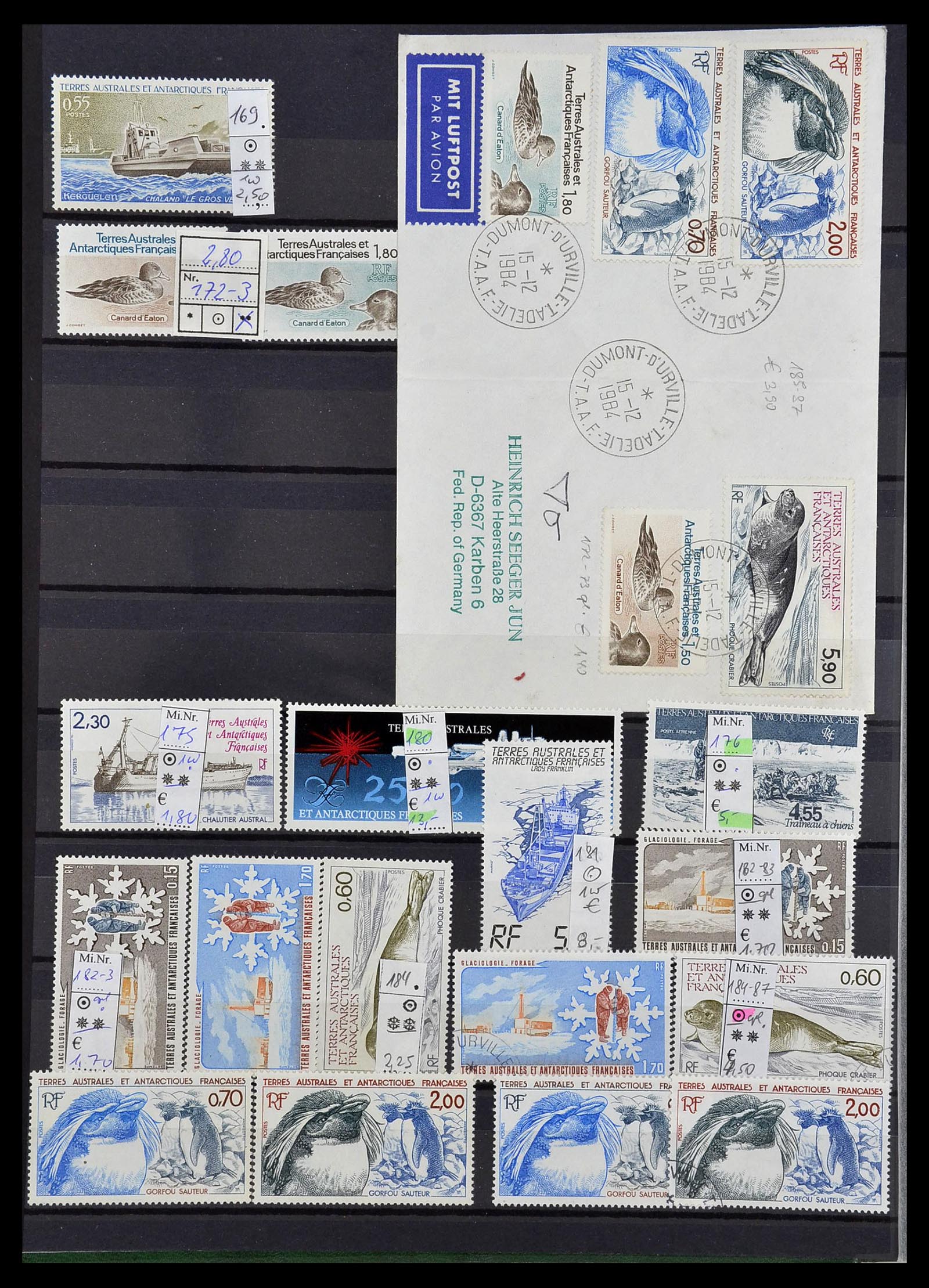 34068 008 - Postzegelverzameling 34068 Frans Antarctica 1955-2016.