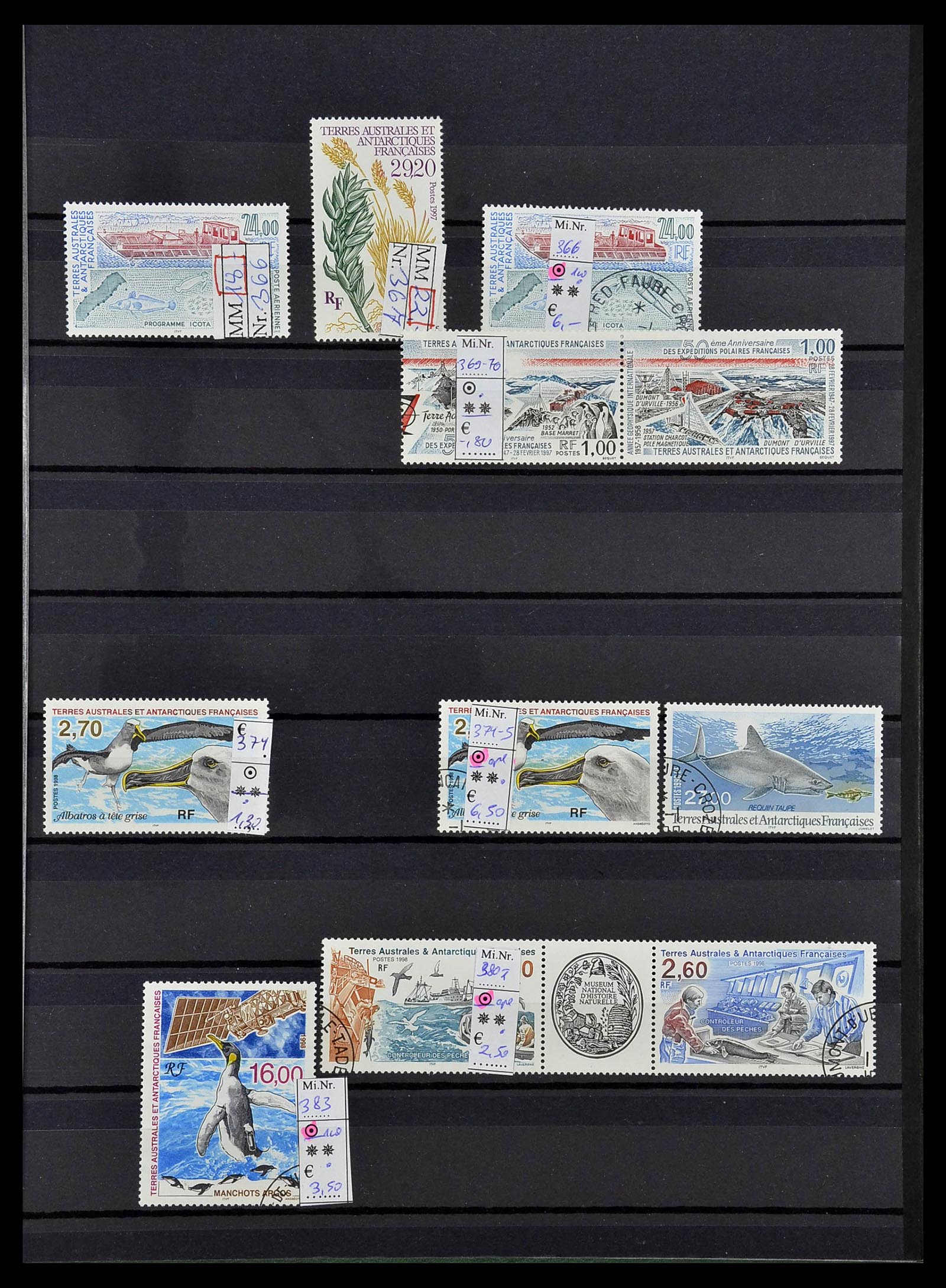 34068 019 - Postzegelverzameling 34068 Frans Antarctica 1955-2016.