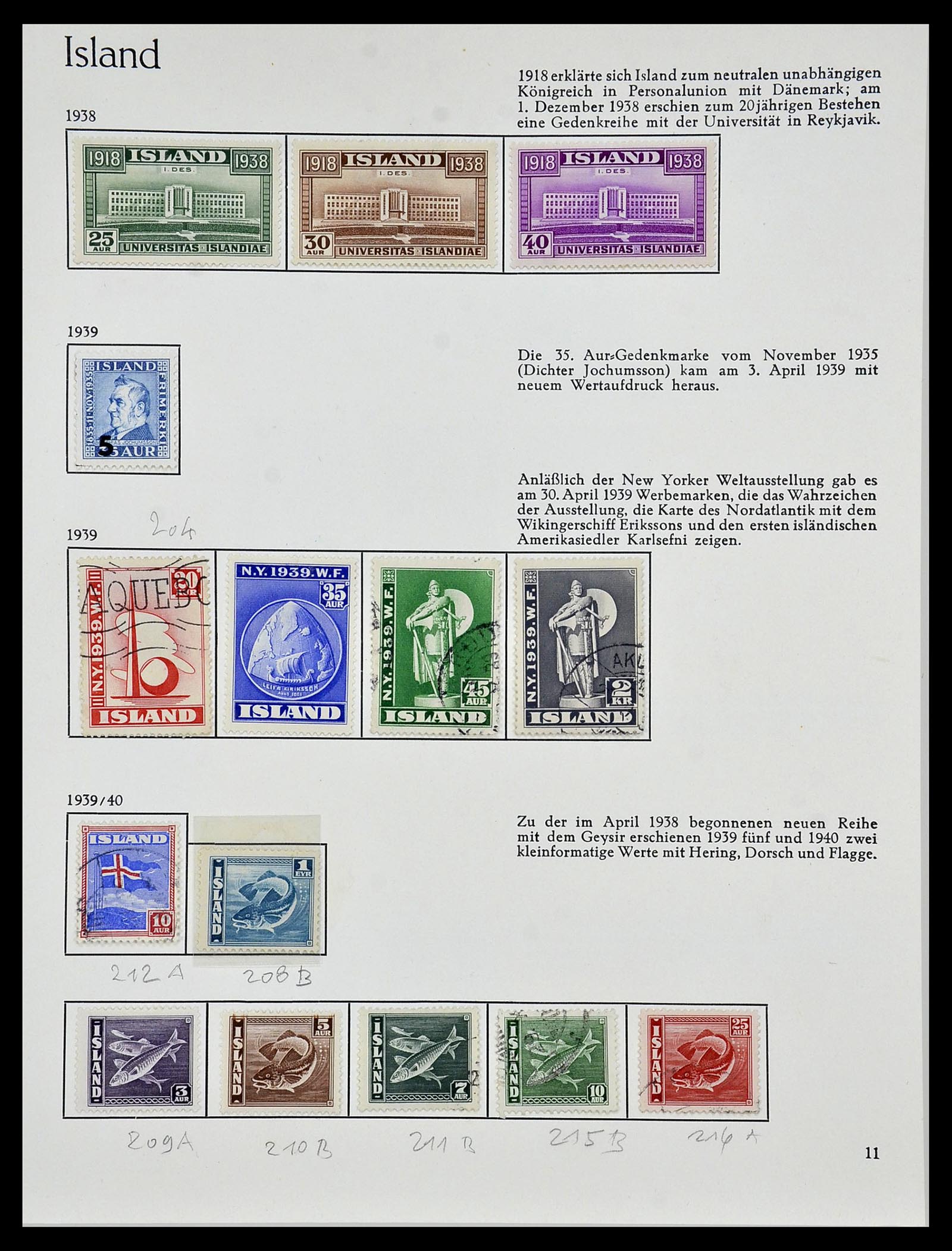 34070 011 - Stamp collection 34070 Iceland 1873-1980.