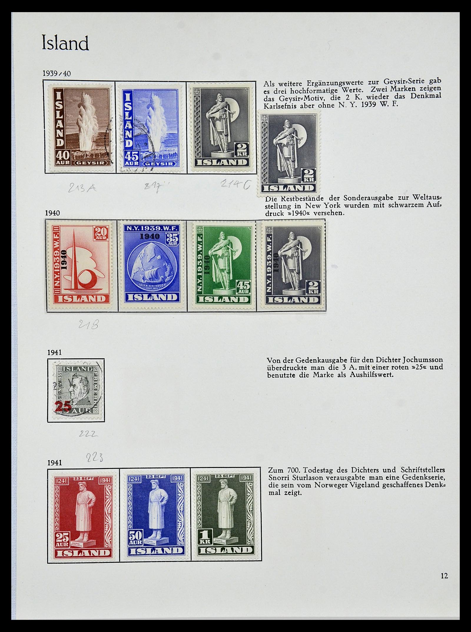 34070 012 - Stamp collection 34070 Iceland 1873-1980.