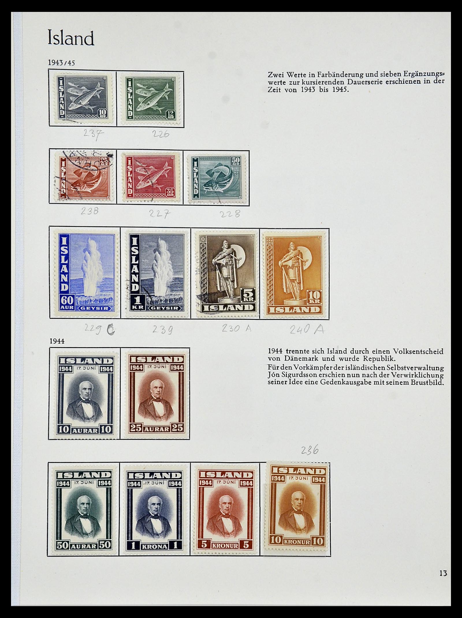 34070 013 - Postzegelverzameling 34070 IJsland 1873-1980.