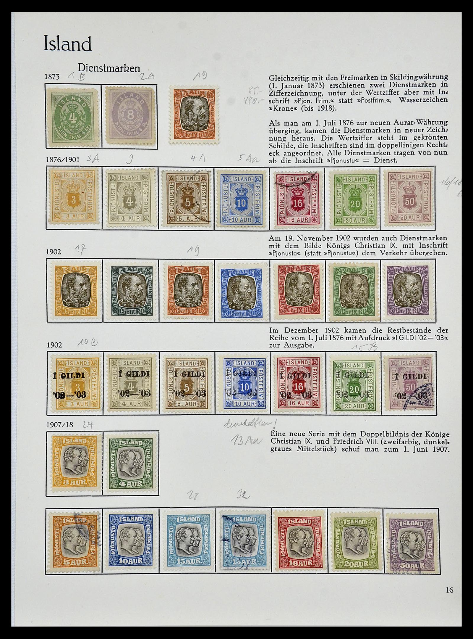 34070 016 - Postzegelverzameling 34070 IJsland 1873-1980.