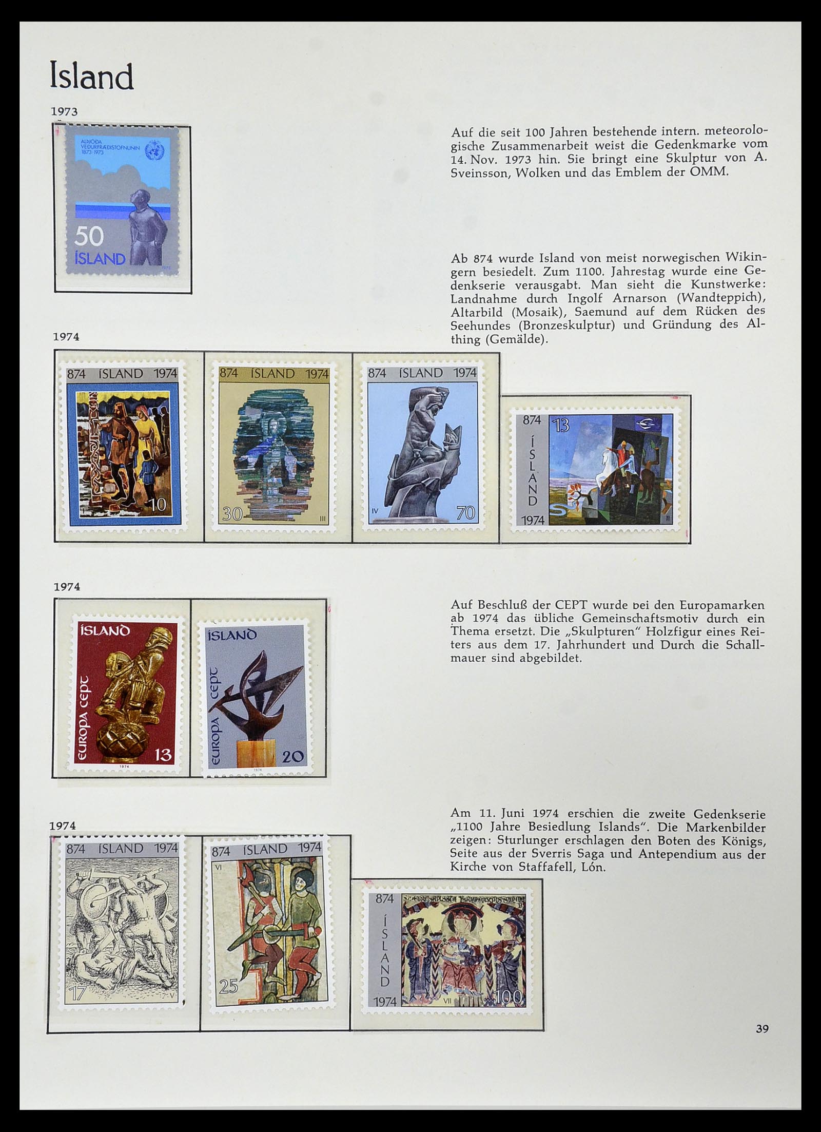 34070 041 - Postzegelverzameling 34070 IJsland 1873-1980.