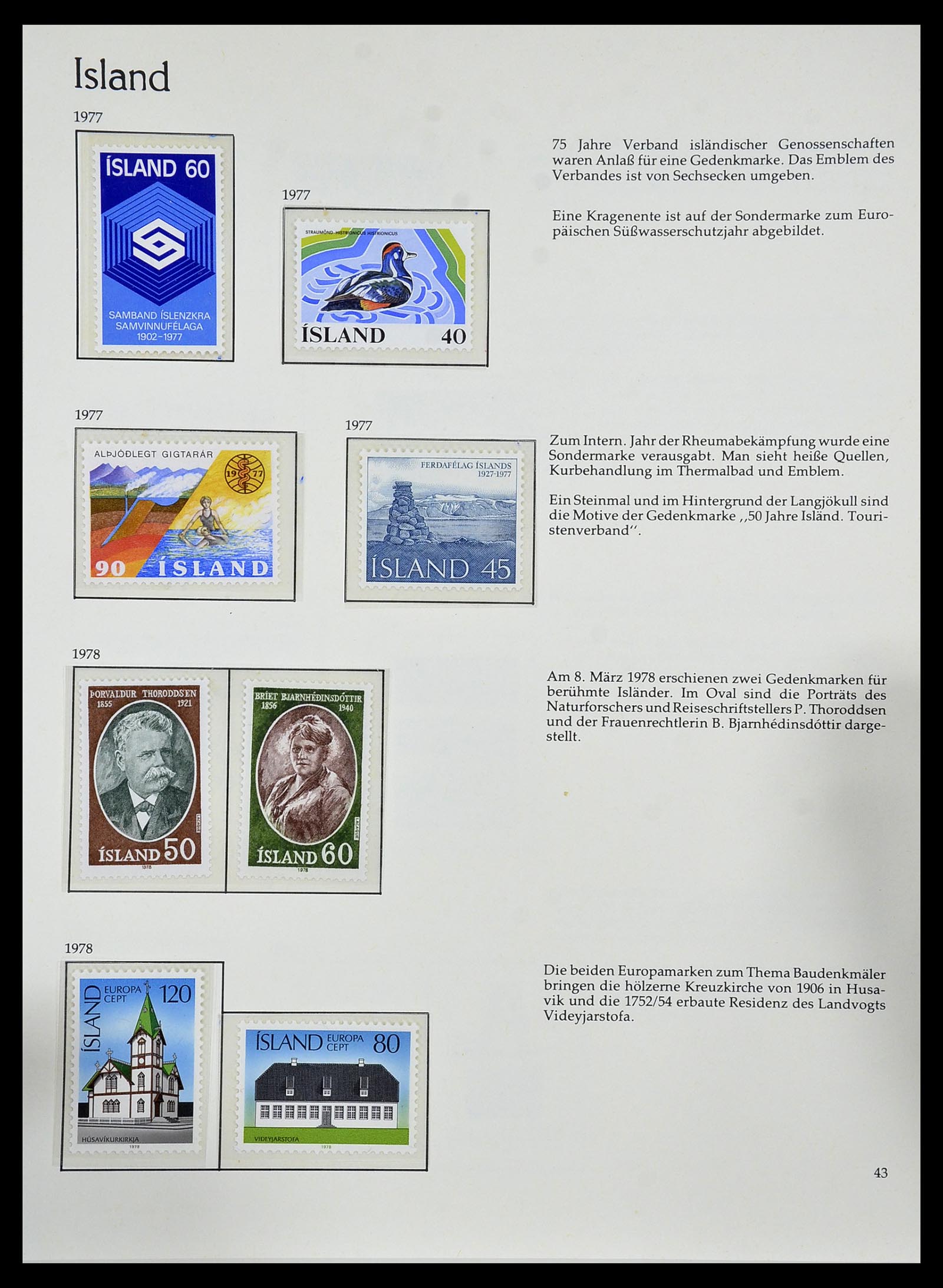 34070 045 - Stamp collection 34070 Iceland 1873-1980.