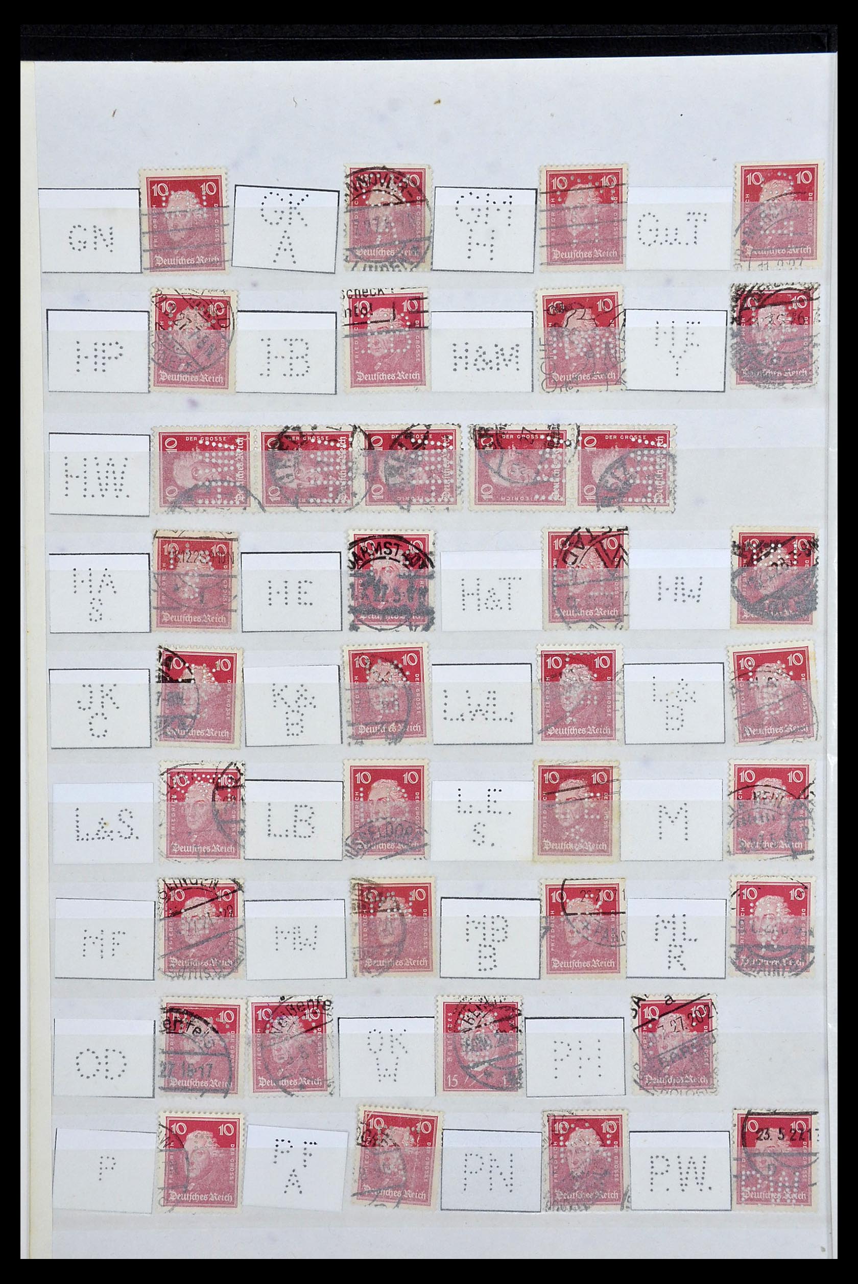 34071 002 - Postzegelverzameling 34071 Duitse Rijk perfins 1923-1930.