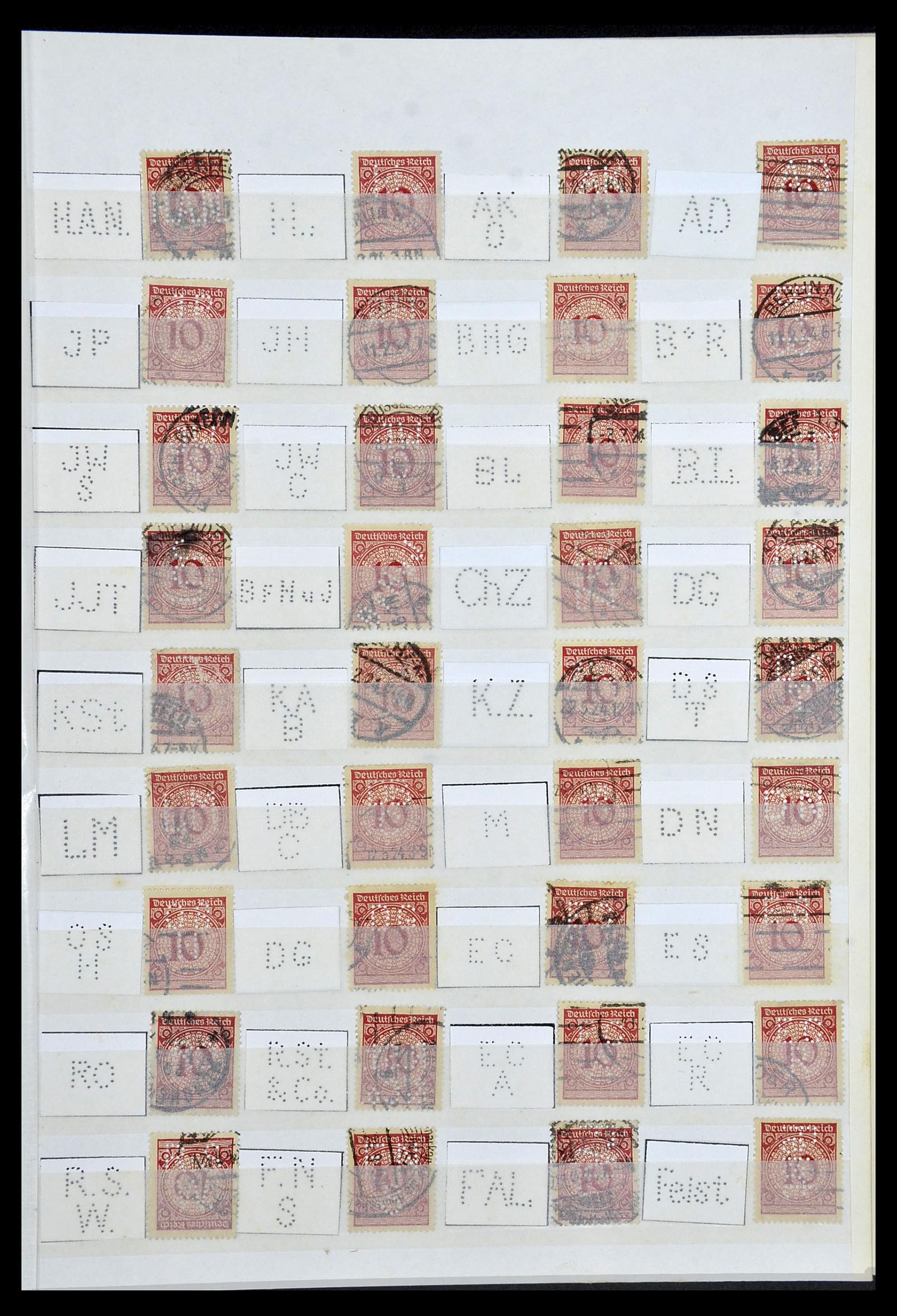 34071 007 - Postzegelverzameling 34071 Duitse Rijk perfins 1923-1930.