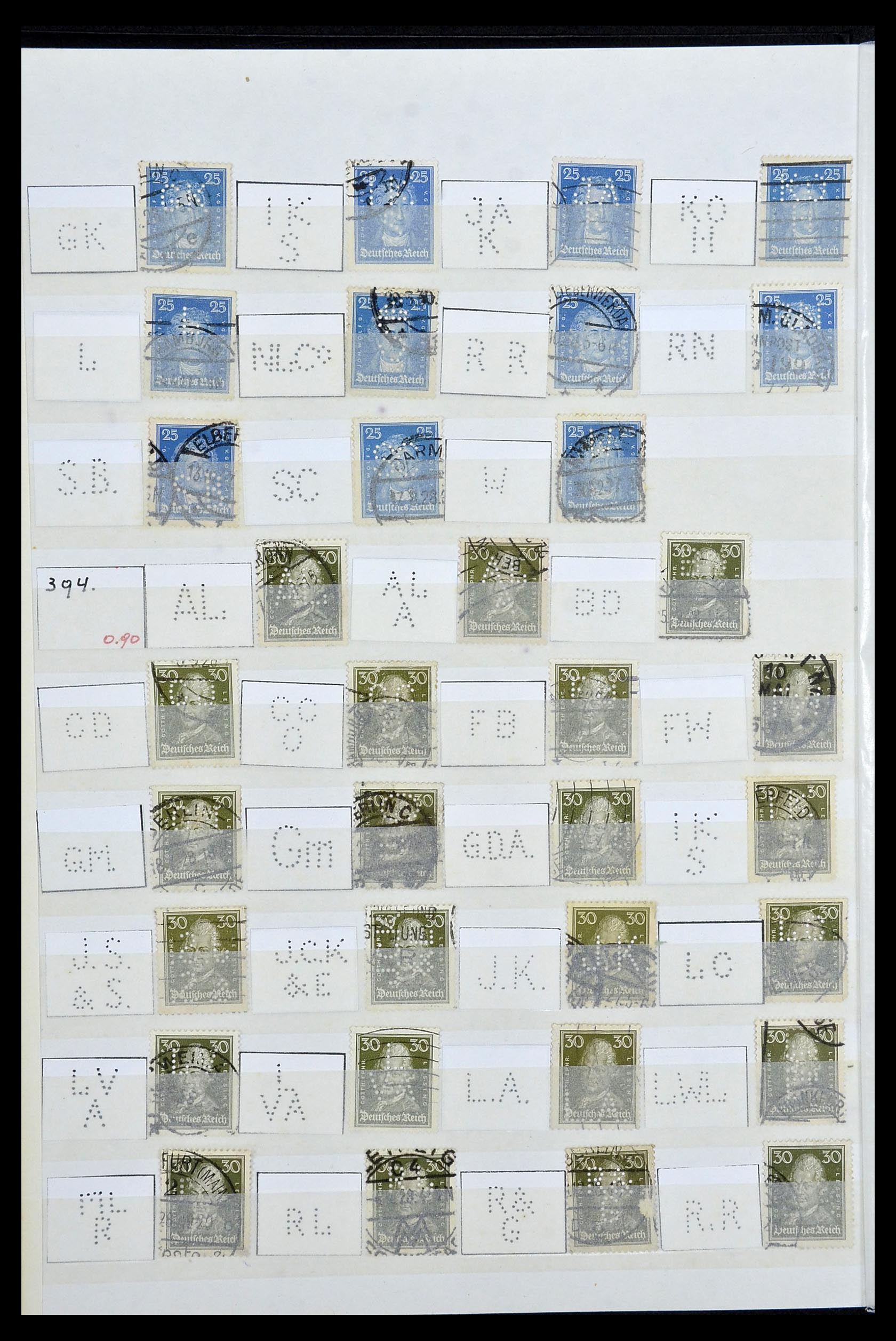 34071 010 - Postzegelverzameling 34071 Duitse Rijk perfins 1923-1930.