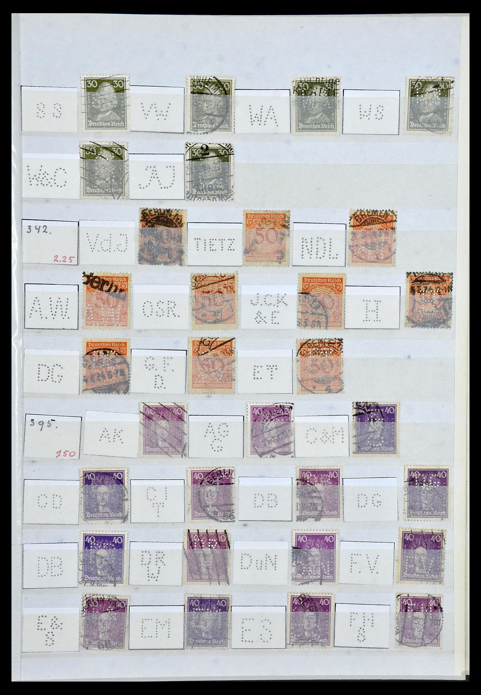 34071 011 - Stamp collection 34071 German Reich perfins 1923-1930.