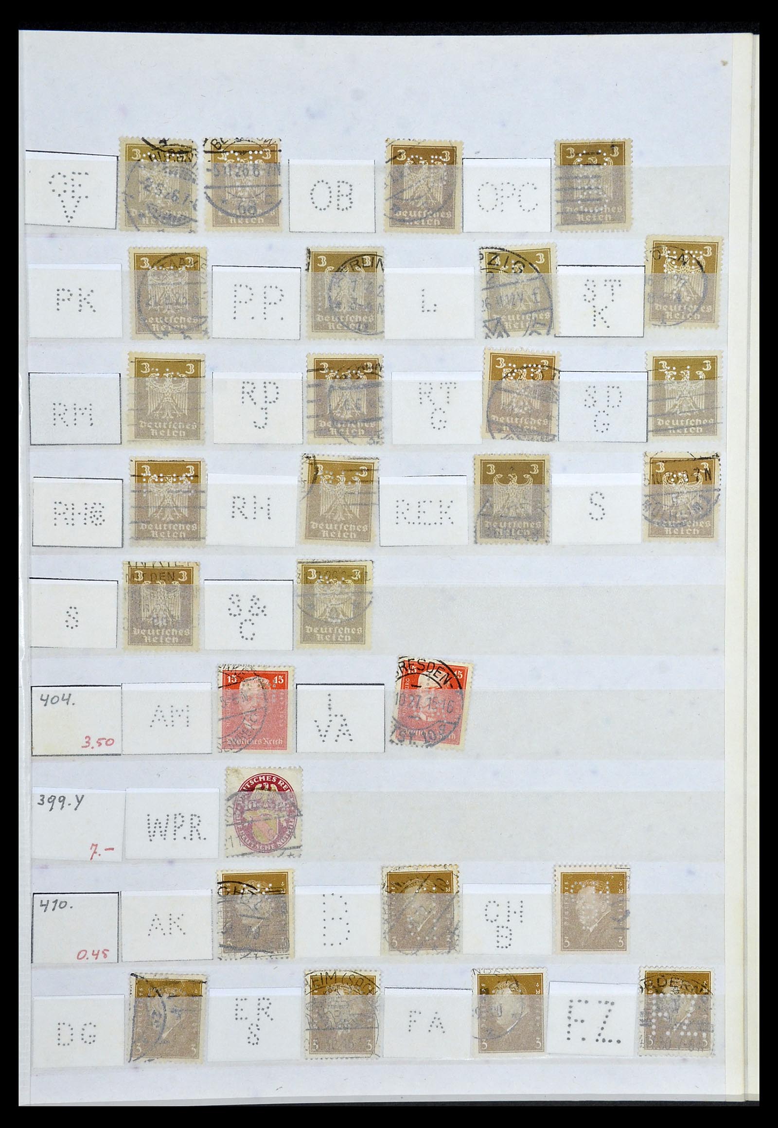 34071 015 - Postzegelverzameling 34071 Duitse Rijk perfins 1923-1930.