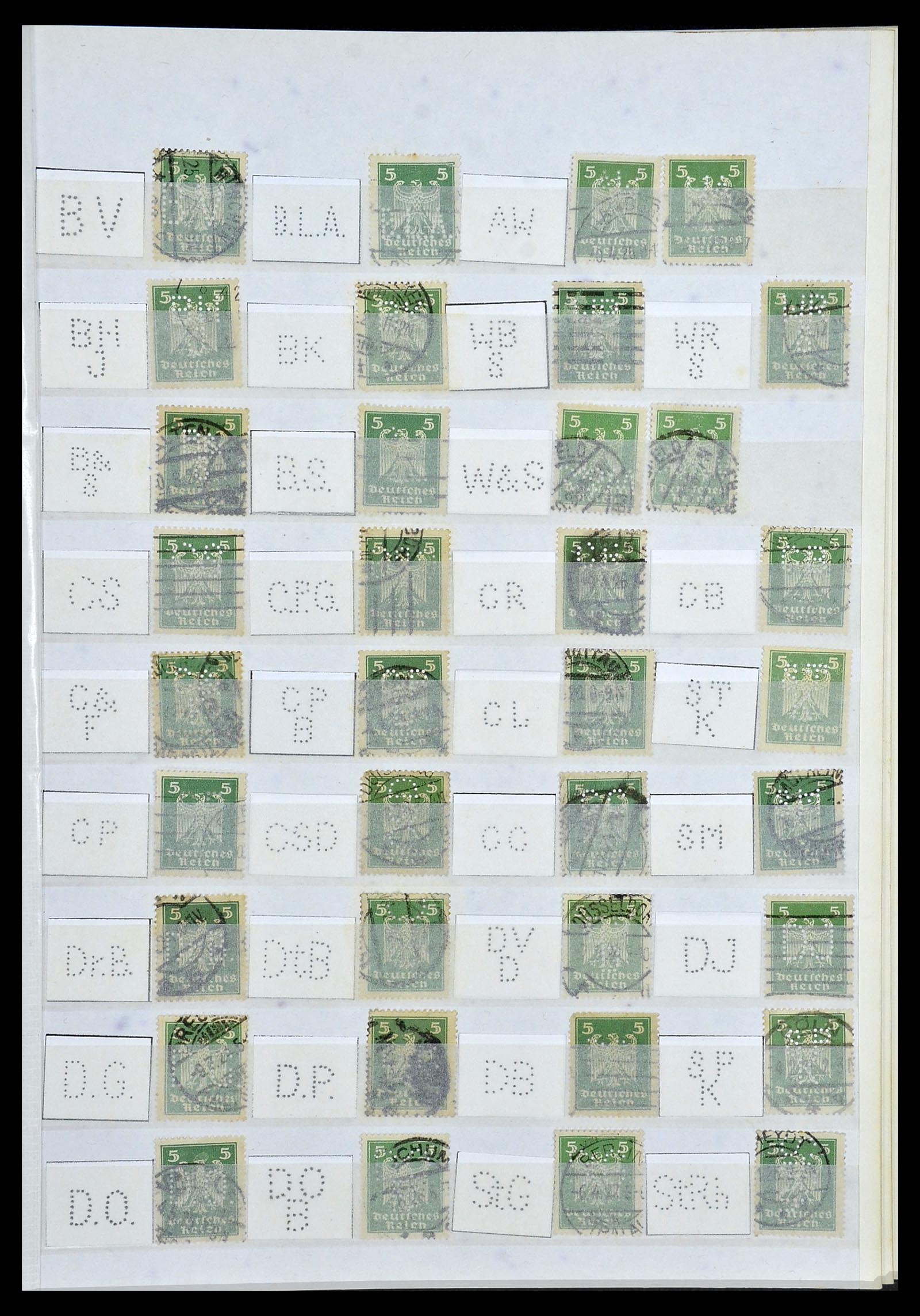 34071 017 - Postzegelverzameling 34071 Duitse Rijk perfins 1923-1930.