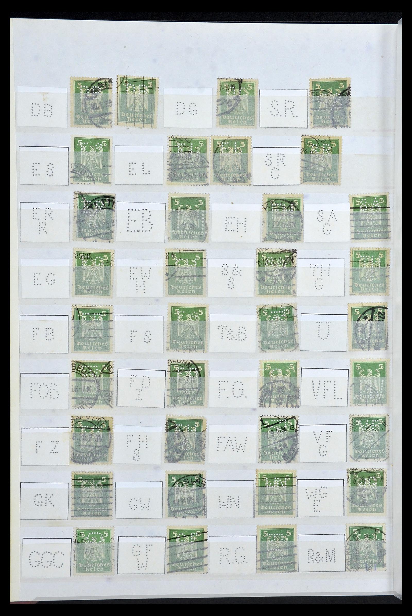 34071 018 - Postzegelverzameling 34071 Duitse Rijk perfins 1923-1930.