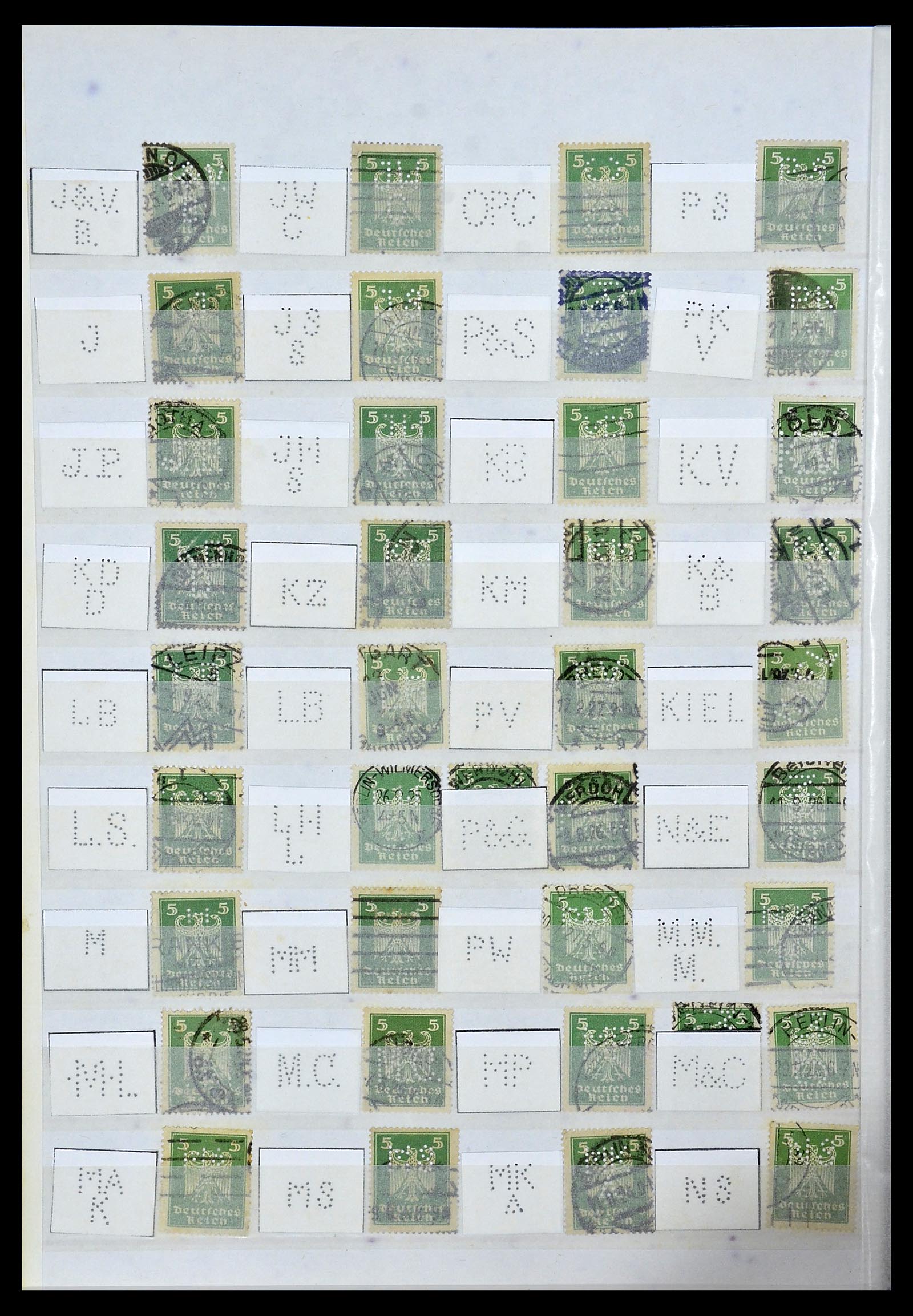 34071 020 - Postzegelverzameling 34071 Duitse Rijk perfins 1923-1930.