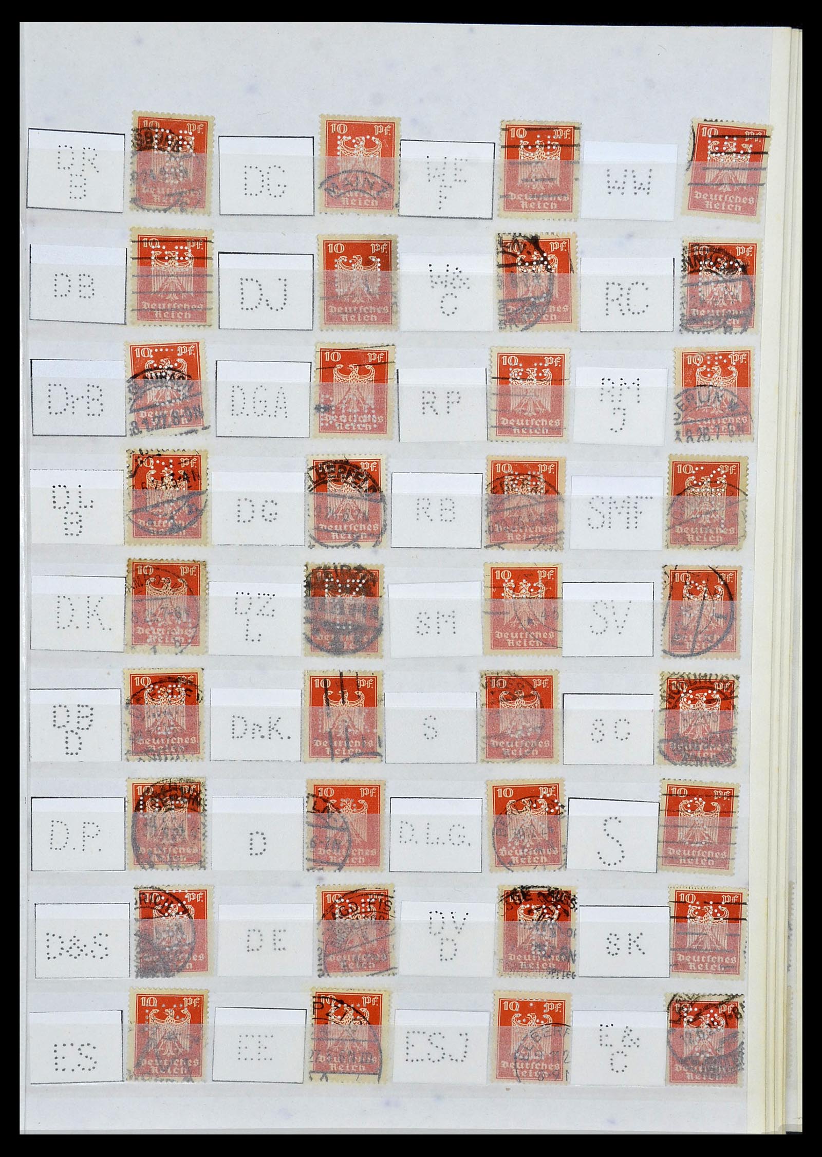 34071 025 - Stamp collection 34071 German Reich perfins 1923-1930.