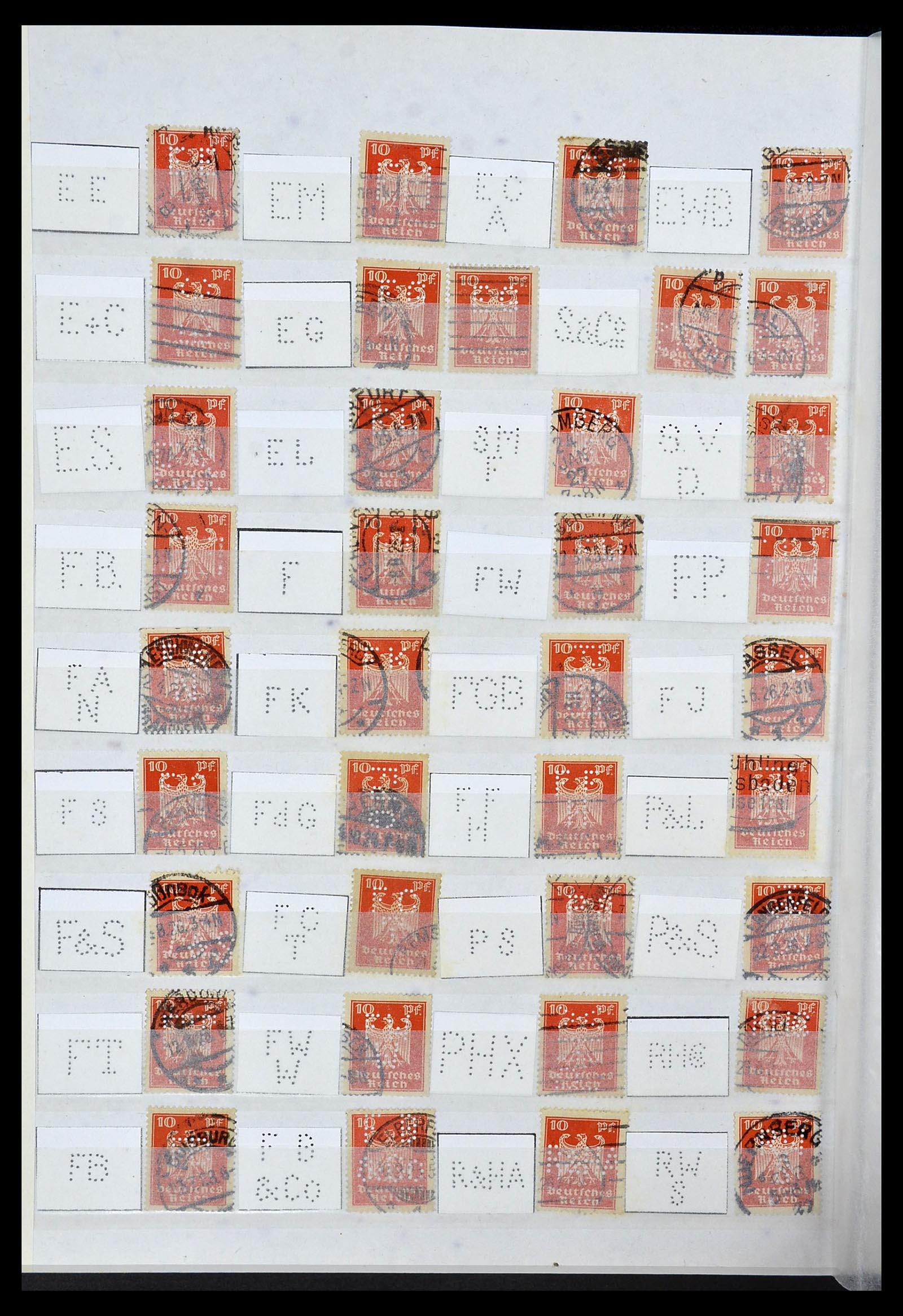 34071 026 - Postzegelverzameling 34071 Duitse Rijk perfins 1923-1930.