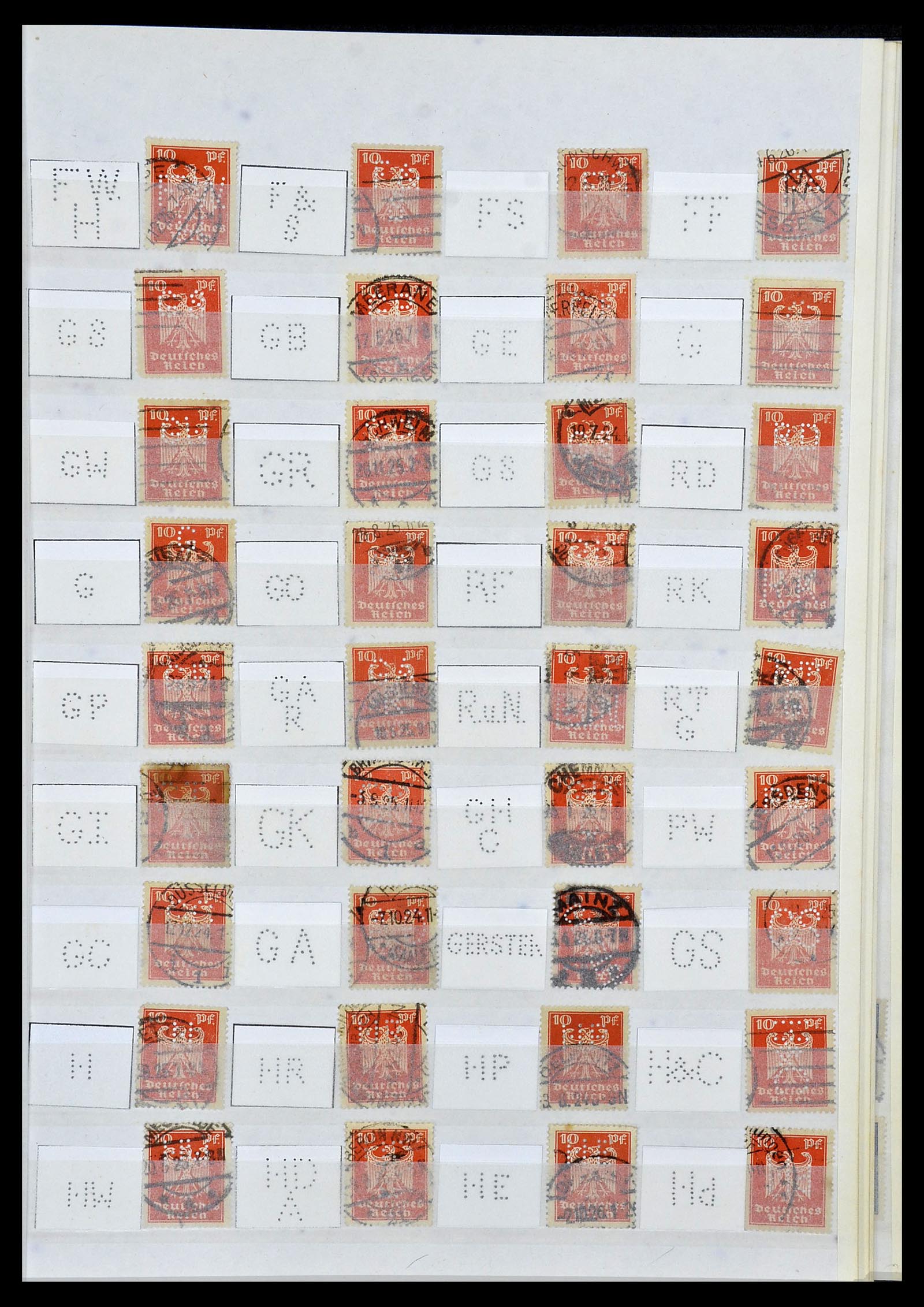 34071 027 - Postzegelverzameling 34071 Duitse Rijk perfins 1923-1930.