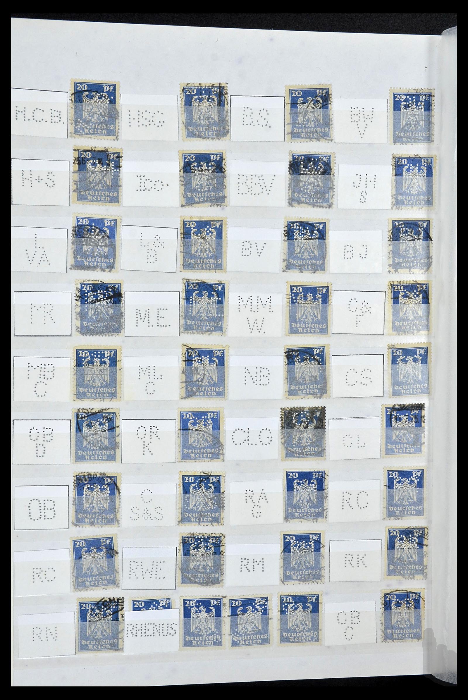 34071 034 - Postzegelverzameling 34071 Duitse Rijk perfins 1923-1930.