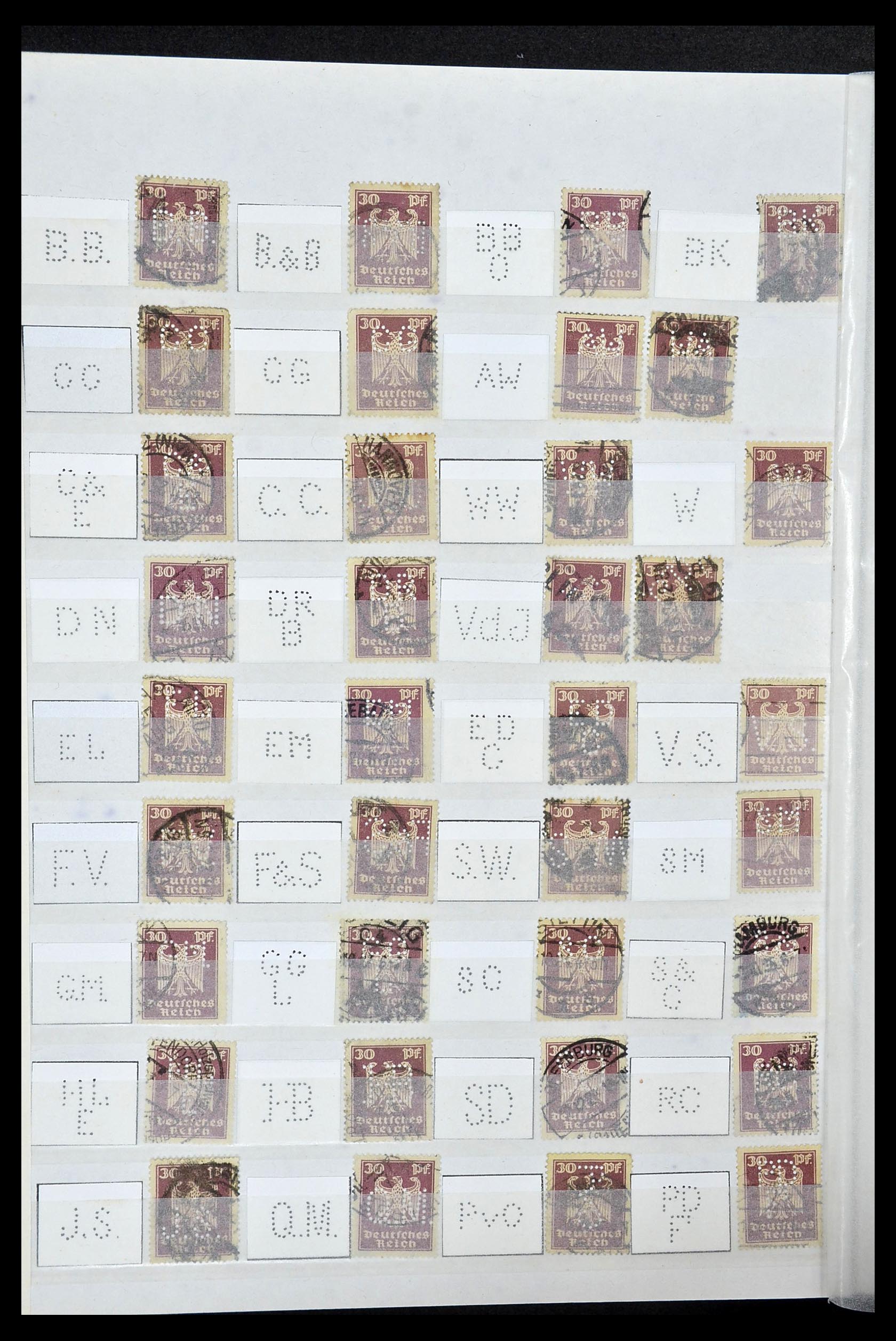 34071 036 - Postzegelverzameling 34071 Duitse Rijk perfins 1923-1930.
