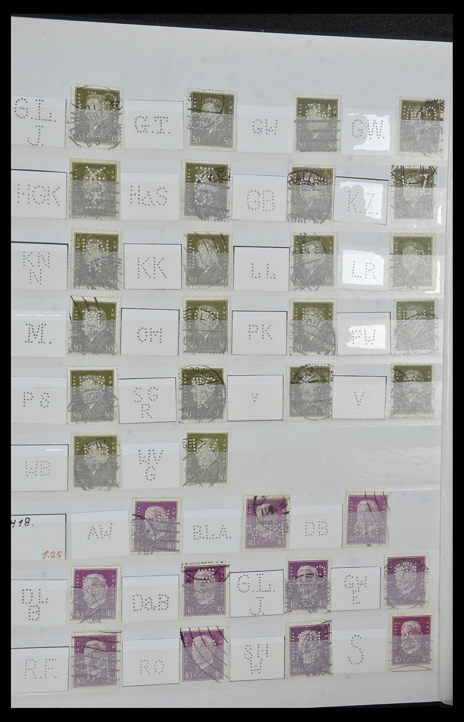 34071 040 - Postzegelverzameling 34071 Duitse Rijk perfins 1923-1930.