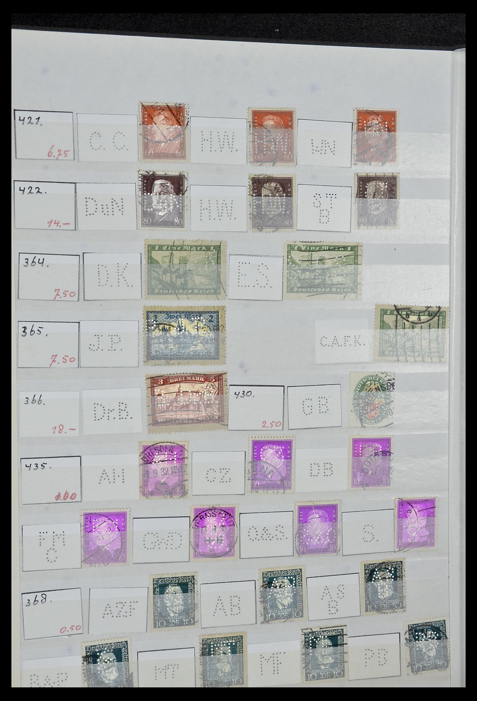 34071 042 - Postzegelverzameling 34071 Duitse Rijk perfins 1923-1930.