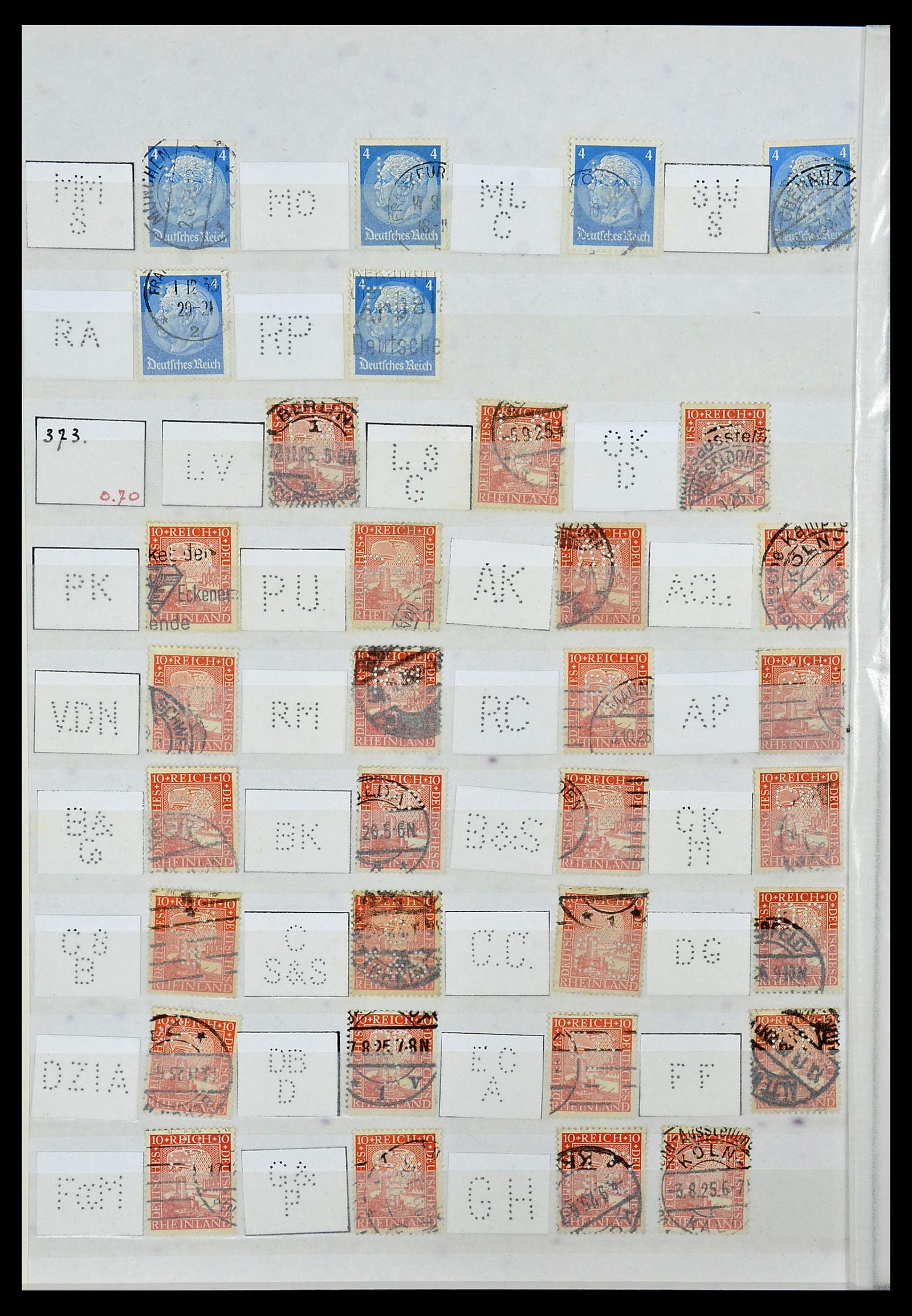 34071 050 - Postzegelverzameling 34071 Duitse Rijk perfins 1923-1930.