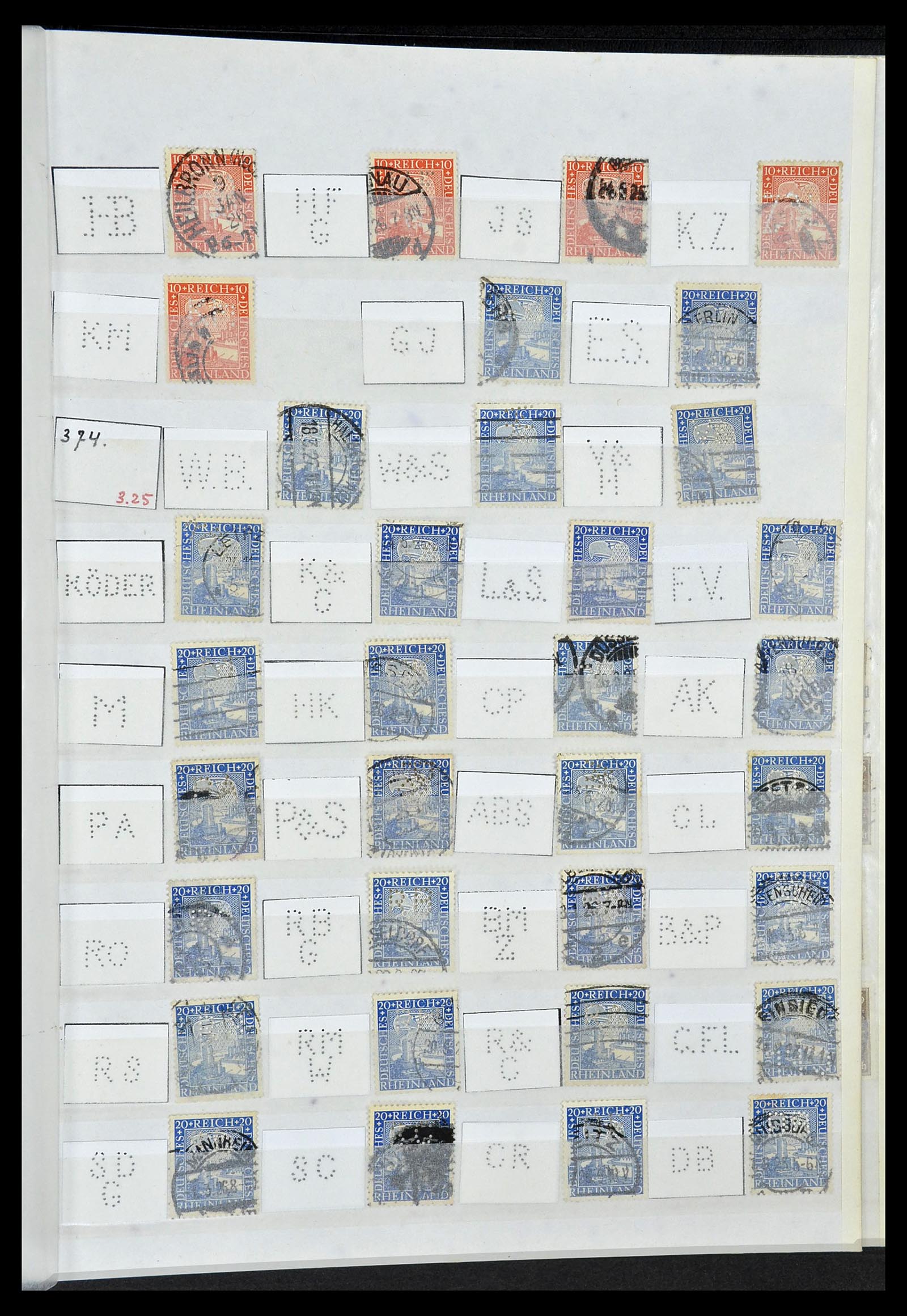 34071 051 - Postzegelverzameling 34071 Duitse Rijk perfins 1923-1930.