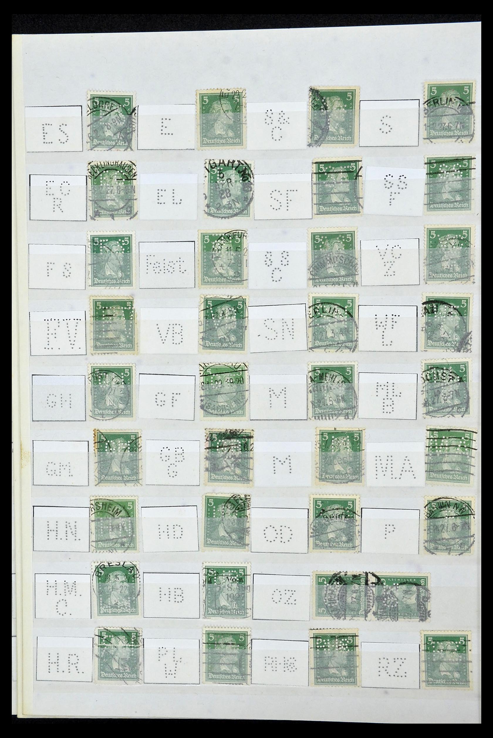 34071 056 - Postzegelverzameling 34071 Duitse Rijk perfins 1923-1930.