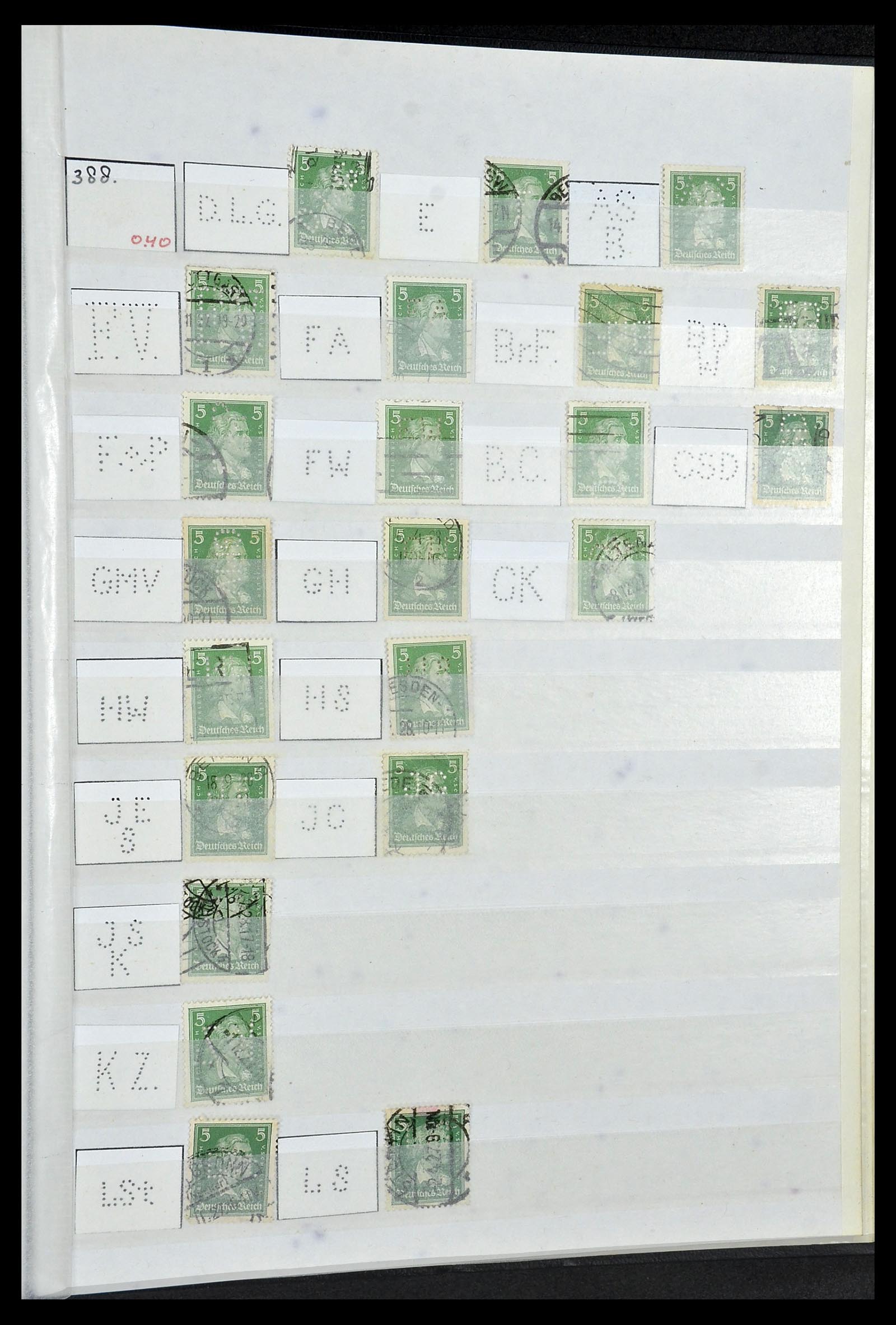 34071 059 - Postzegelverzameling 34071 Duitse Rijk perfins 1923-1930.